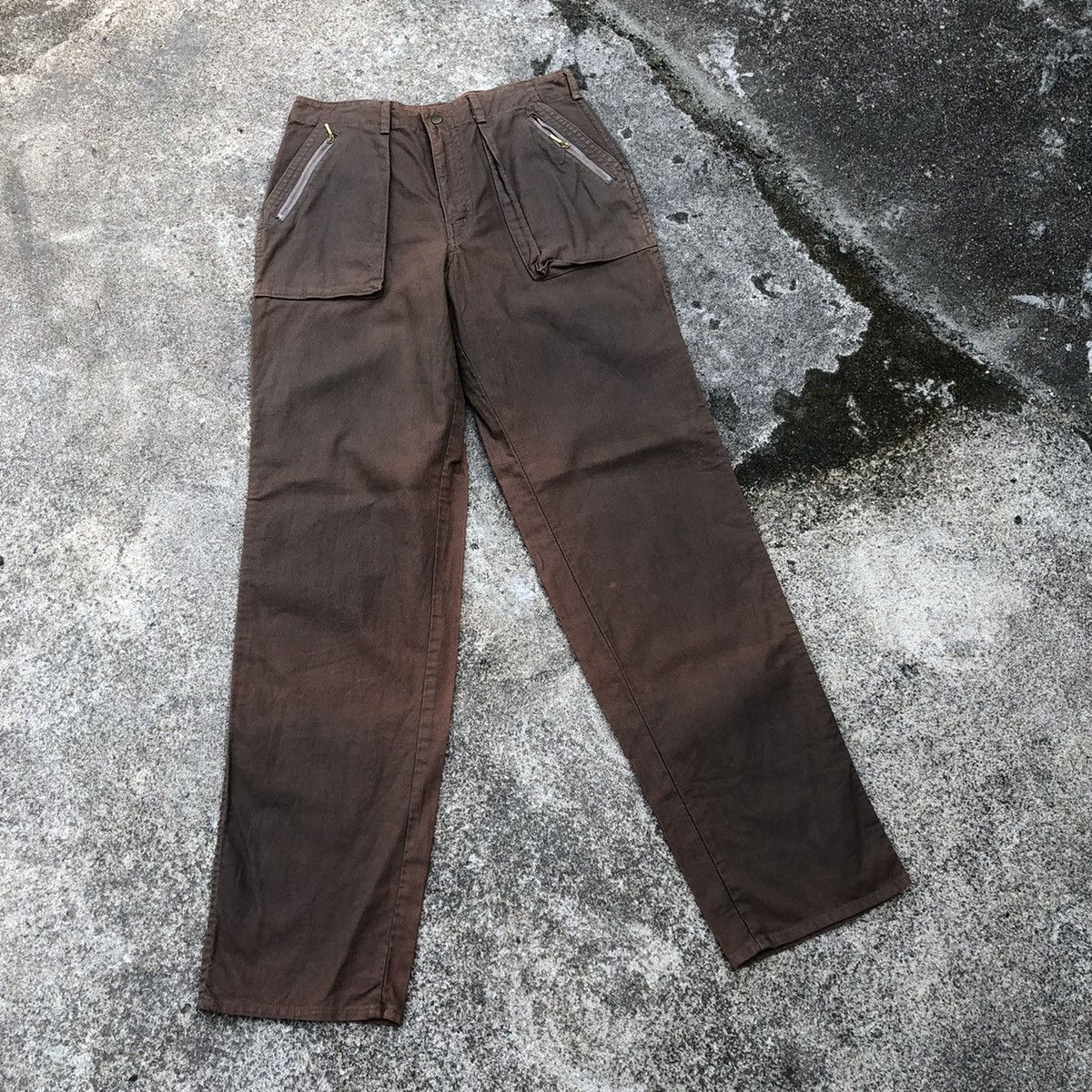 Japanese Brand × Vintage 🔥Rare🔥🇯🇵Lucky Zipper Tactical Styles Sun Faded Khakis Pants Size US 30 / EU 46 - 1 Thumbnail