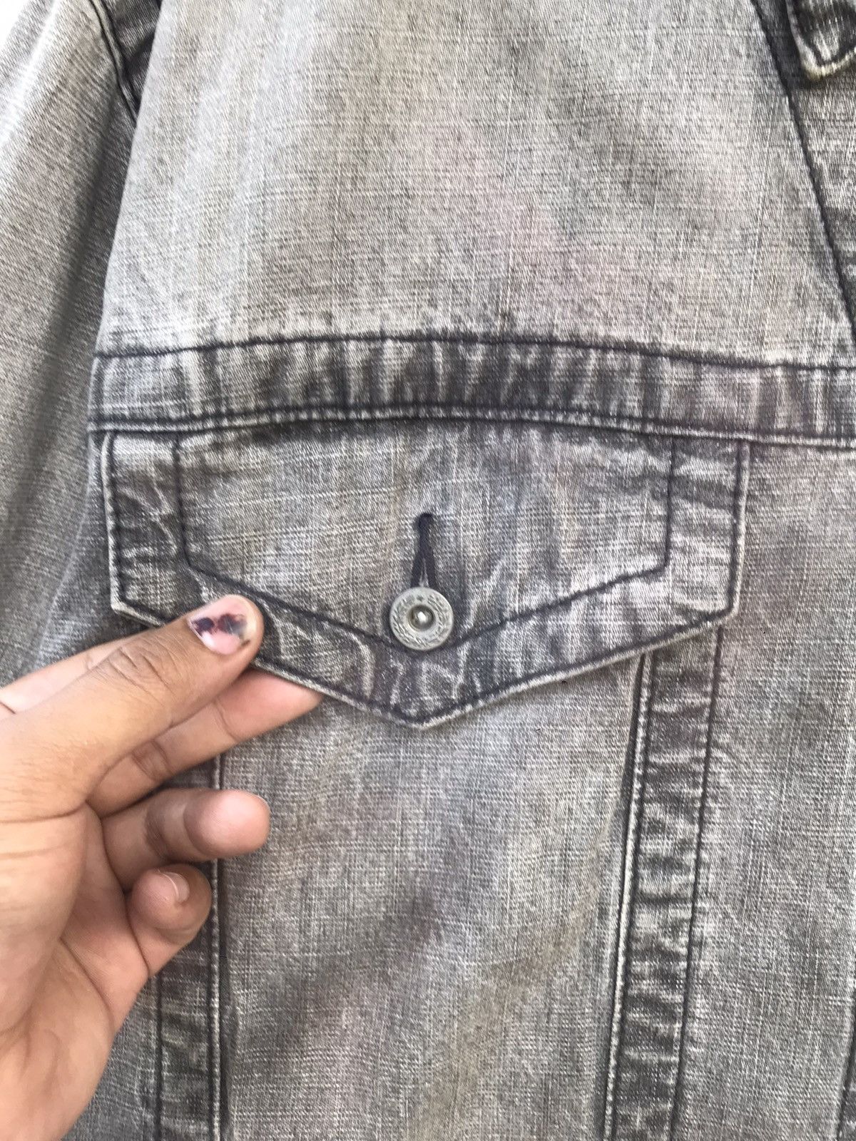 Kansai Yamamoto Vintage 90s Kansai Jeans Gray Washed Denim Jacket Size US L / EU 52-54 / 3 - 7 Thumbnail