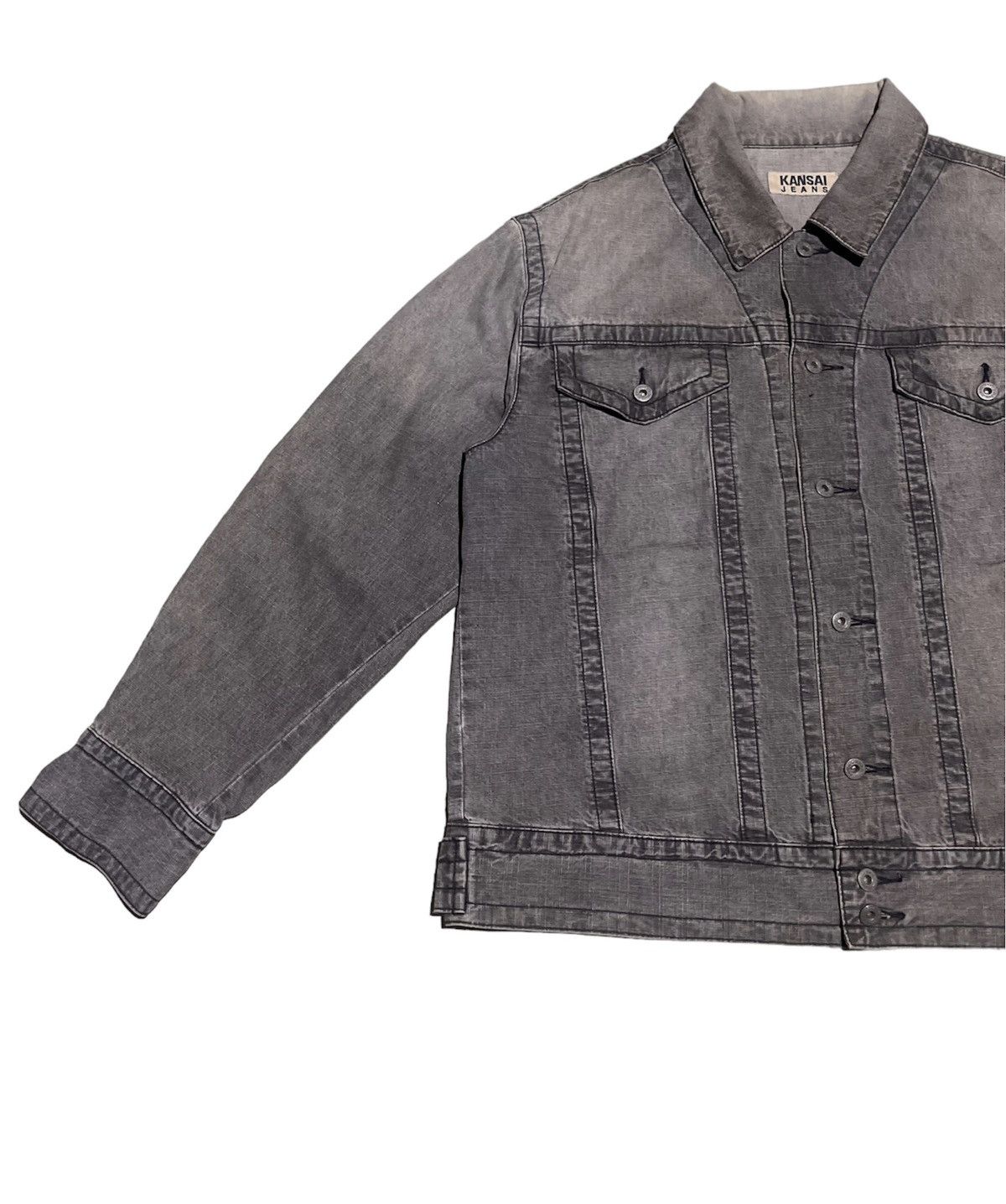 Kansai Yamamoto Vintage 90s Kansai Jeans Gray Washed Denim Jacket Size US L / EU 52-54 / 3 - 10 Thumbnail