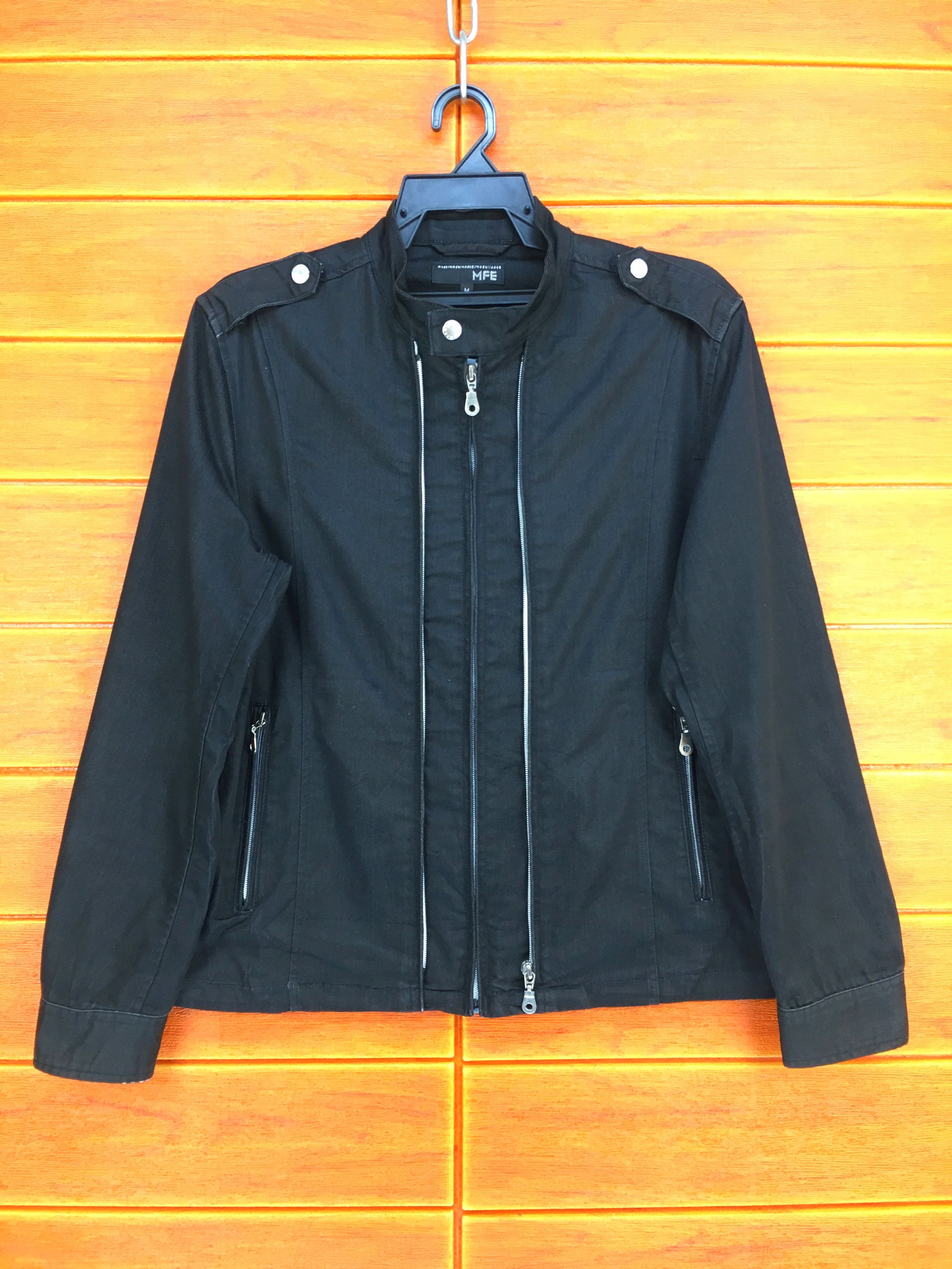 Marithe + Francois Girbaud Japanese Brand MFE Black Zipper Jacket Size US M / EU 48-50 / 2 - 2 Thumbnail
