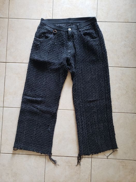 Japanese Brand Soshiotsuki SS22 Lupe Denim Sakiori Wide Jeans