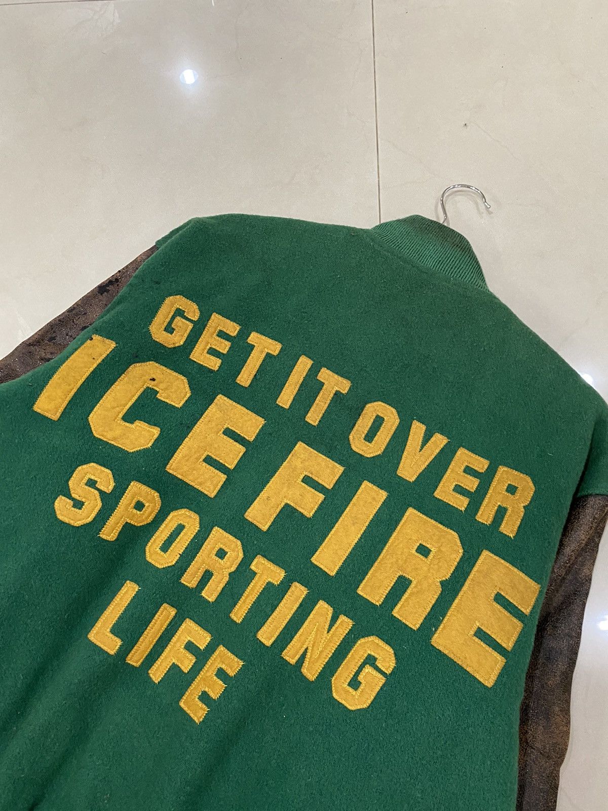 Vintage 🌟VTG ICE FIRE WOOL/LEATHER LETTERMAN VARSITY Size US M / EU 48-50 / 2 - 12 Thumbnail