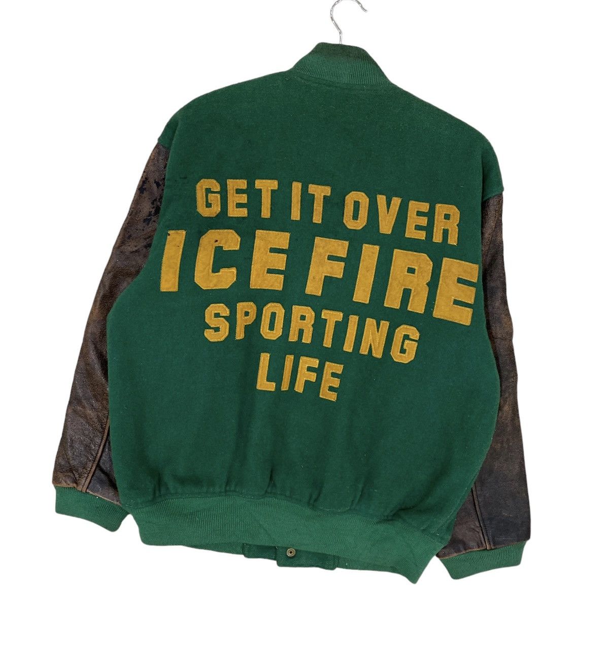 Vintage 🌟VTG ICE FIRE WOOL/LEATHER LETTERMAN VARSITY Size US M / EU 48-50 / 2 - 9 Thumbnail