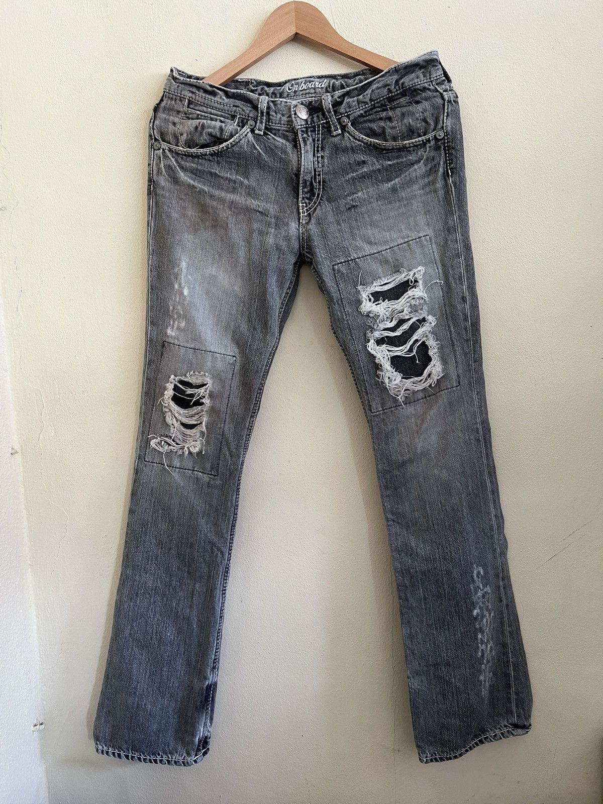 Vintage Vintage On Board Nice Distress Denim Jeans Size US 31 - 2 Thumbnail