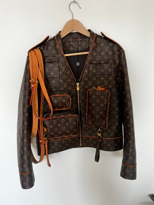 Categories :: Menu :: Outerwear :: Coats & Jackets :: Louis Vuitton Virgil  Abloh 19AW Monogram Admiral Leather Jacket