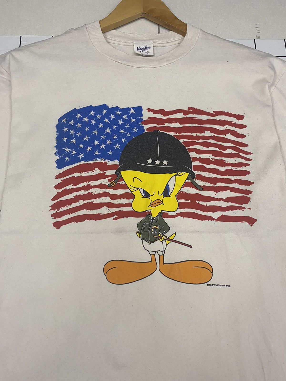 Cartoon Network × Vintage Vintage 90s Twitie American Flag T-Shirt Size US L / EU 52-54 / 3 - 3 Thumbnail
