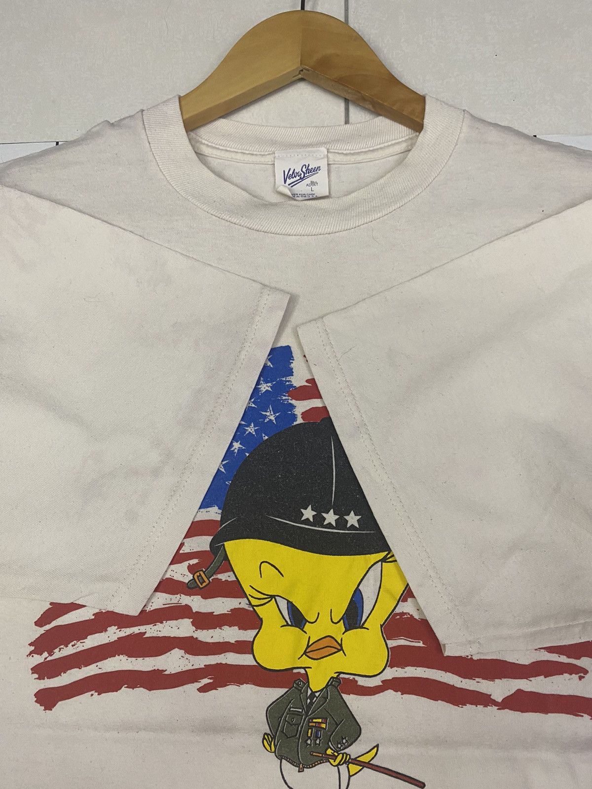 Cartoon Network × Vintage Vintage 90s Twitie American Flag T-Shirt Size US L / EU 52-54 / 3 - 8 Thumbnail