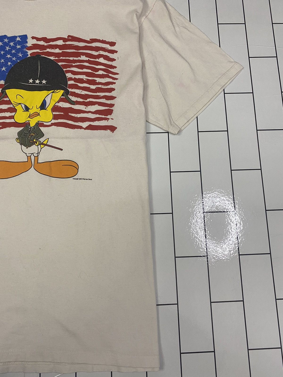 Cartoon Network × Vintage Vintage 90s Twitie American Flag T-Shirt Size US L / EU 52-54 / 3 - 5 Thumbnail
