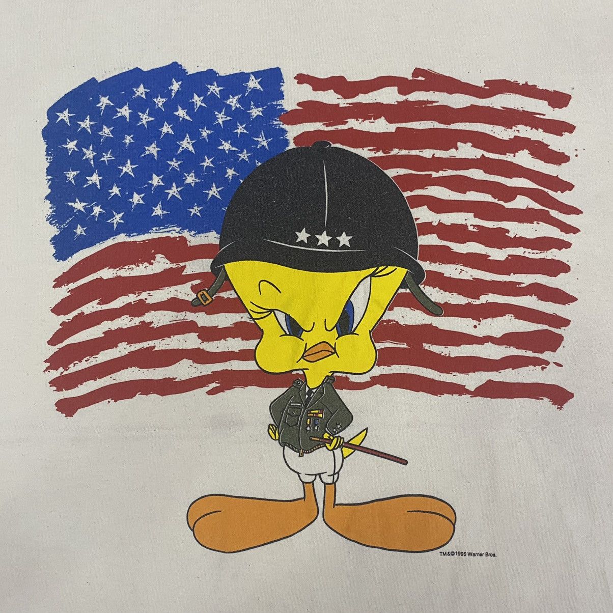 Cartoon Network × Vintage Vintage 90s Twitie American Flag T-Shirt Size US L / EU 52-54 / 3 - 9 Thumbnail