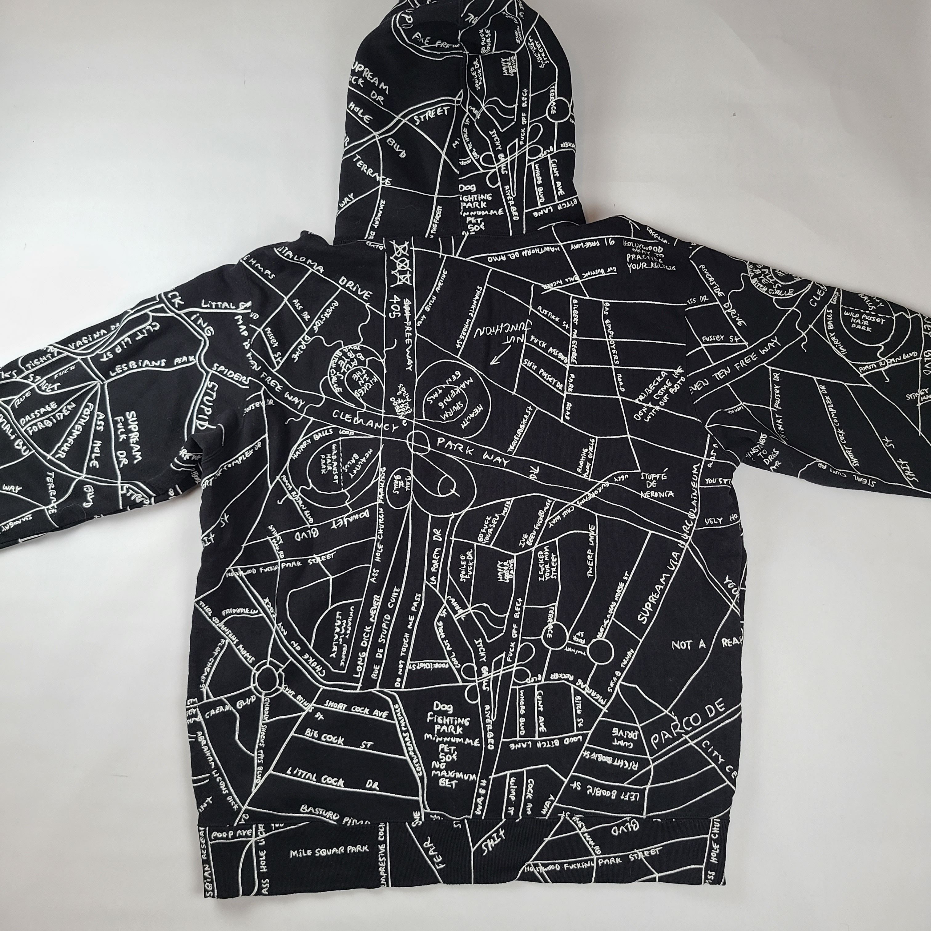 Supreme Mark Gonzales Fully embroidered map hoodie,. Size US XL / EU 56 / 4 - 8 Thumbnail