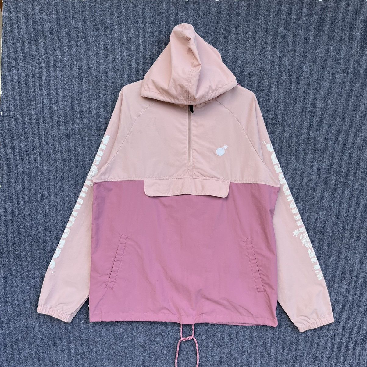 Image of Skategang x The Hundreds Vintage The Hundreds Nylon Quarter Zipper Anorak Jacket in Pink (Size XL)