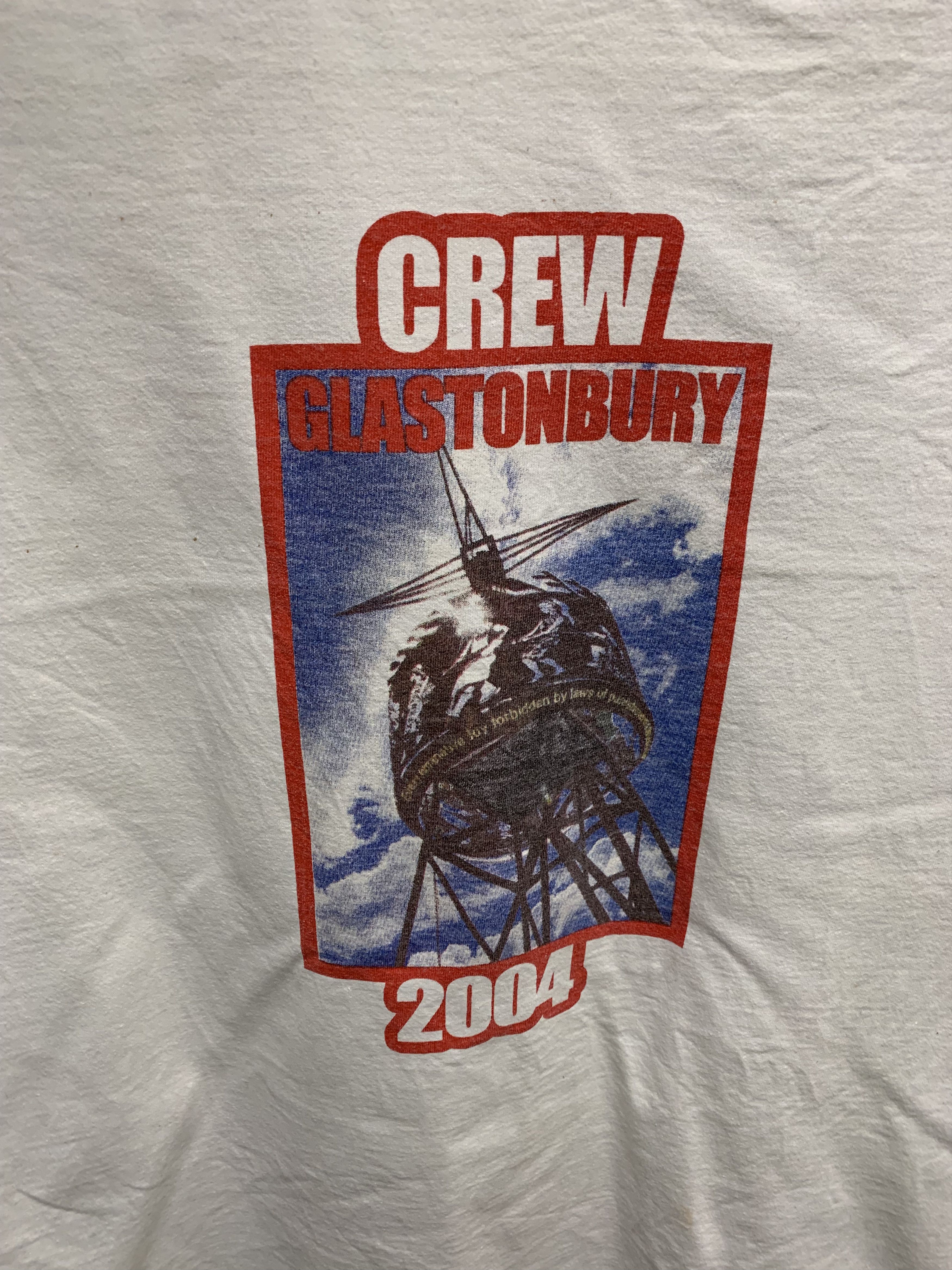 Band Tees Glastonbury 2004 t-shirt crew Xl size white big logo Size US XL / EU 56 / 4 - 6 Thumbnail