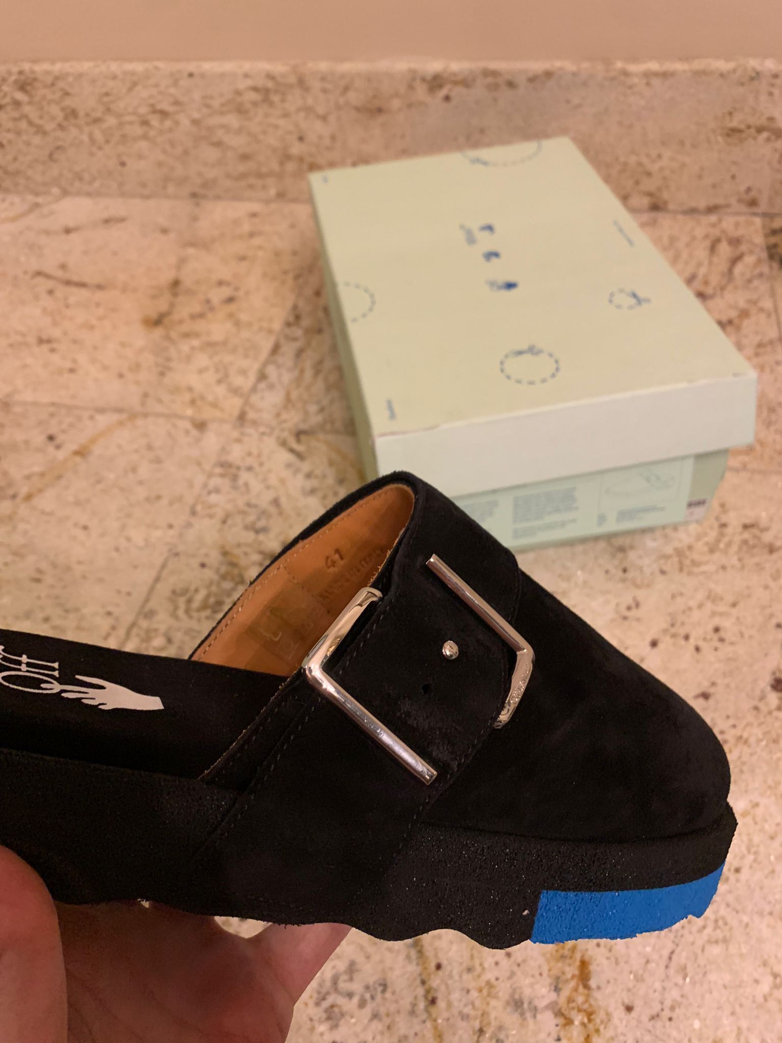 Off-White Suede Comfort Slides in Black Size US 8 / EU 41 - 7 Thumbnail