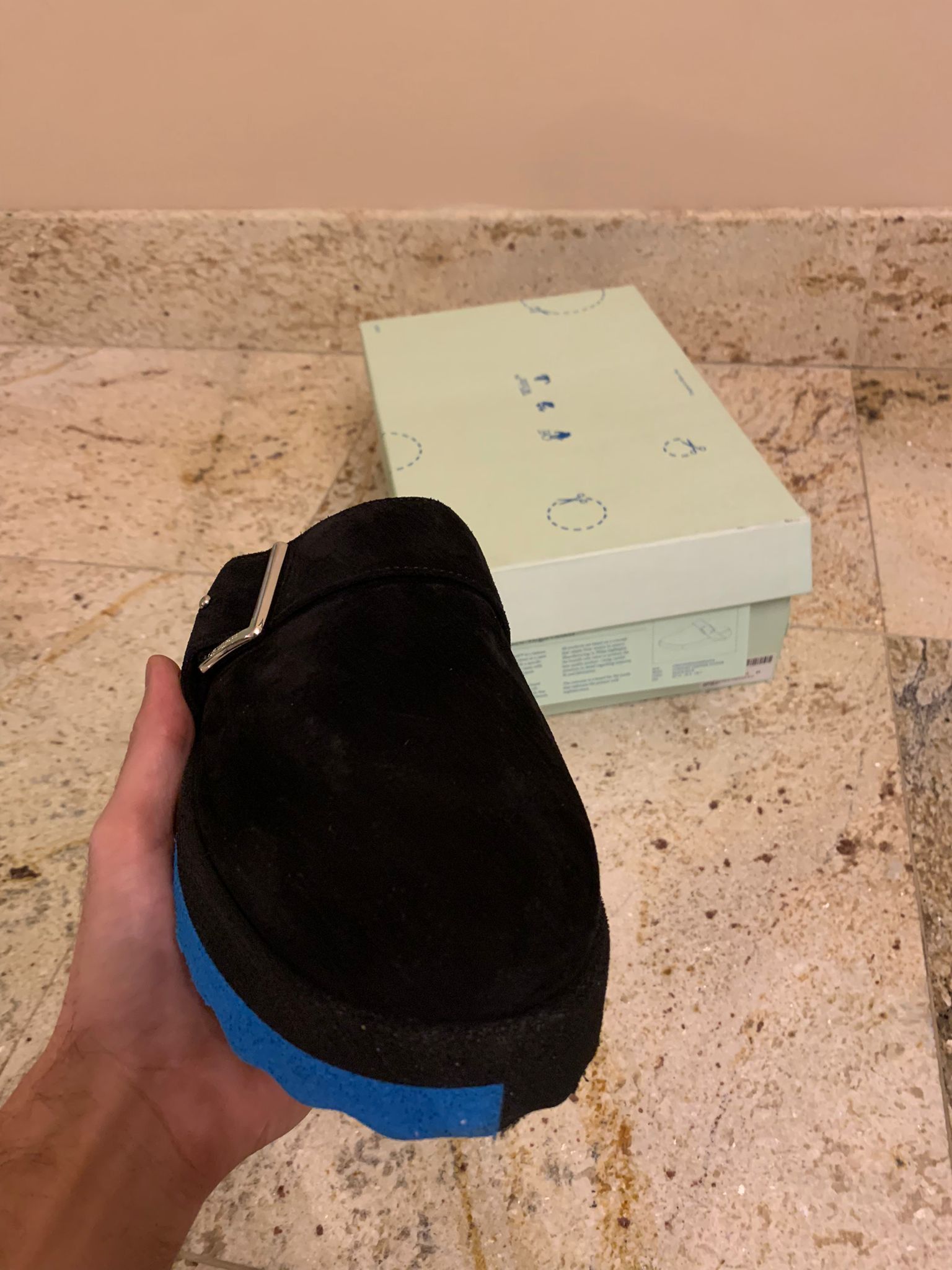 Off-White Suede Comfort Slides in Black Size US 8 / EU 41 - 6 Thumbnail