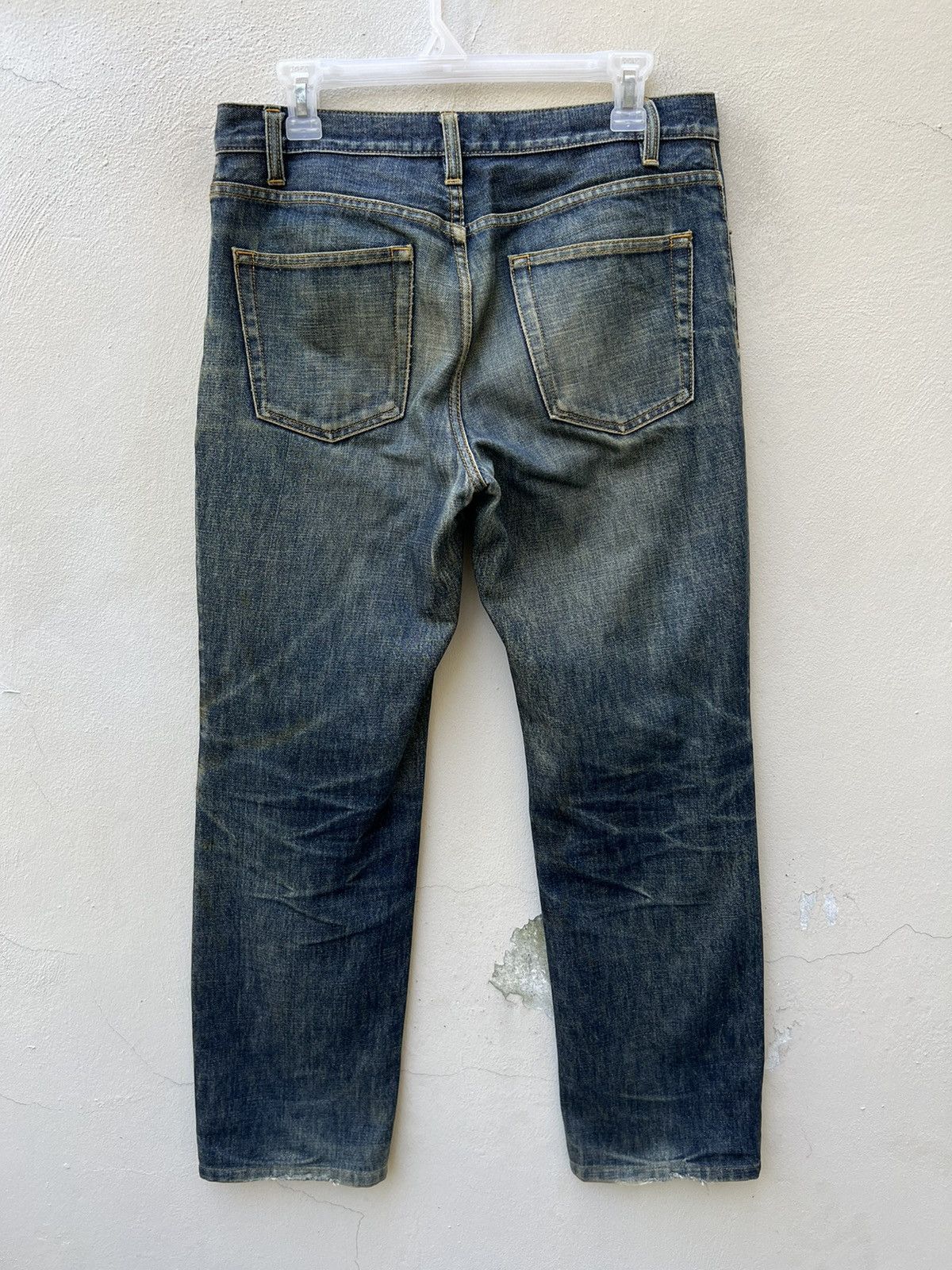 Helmut Lang Vintage 1997 Helmut Lang Mud Denim Dirty Jeans Size US 31 - 13 Thumbnail