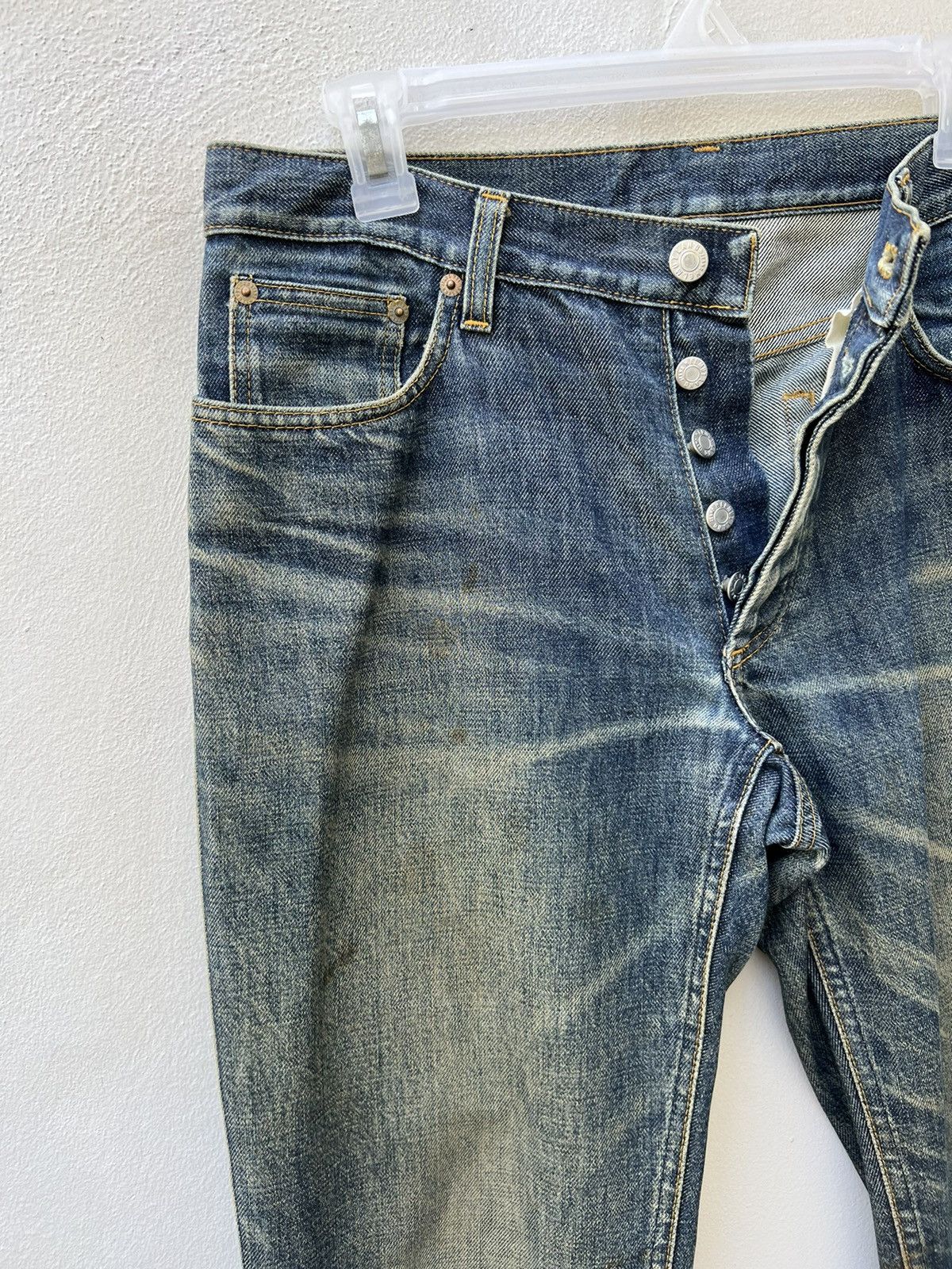 Helmut Lang Vintage 1997 Helmut Lang Mud Denim Dirty Jeans Size US 31 - 7 Thumbnail