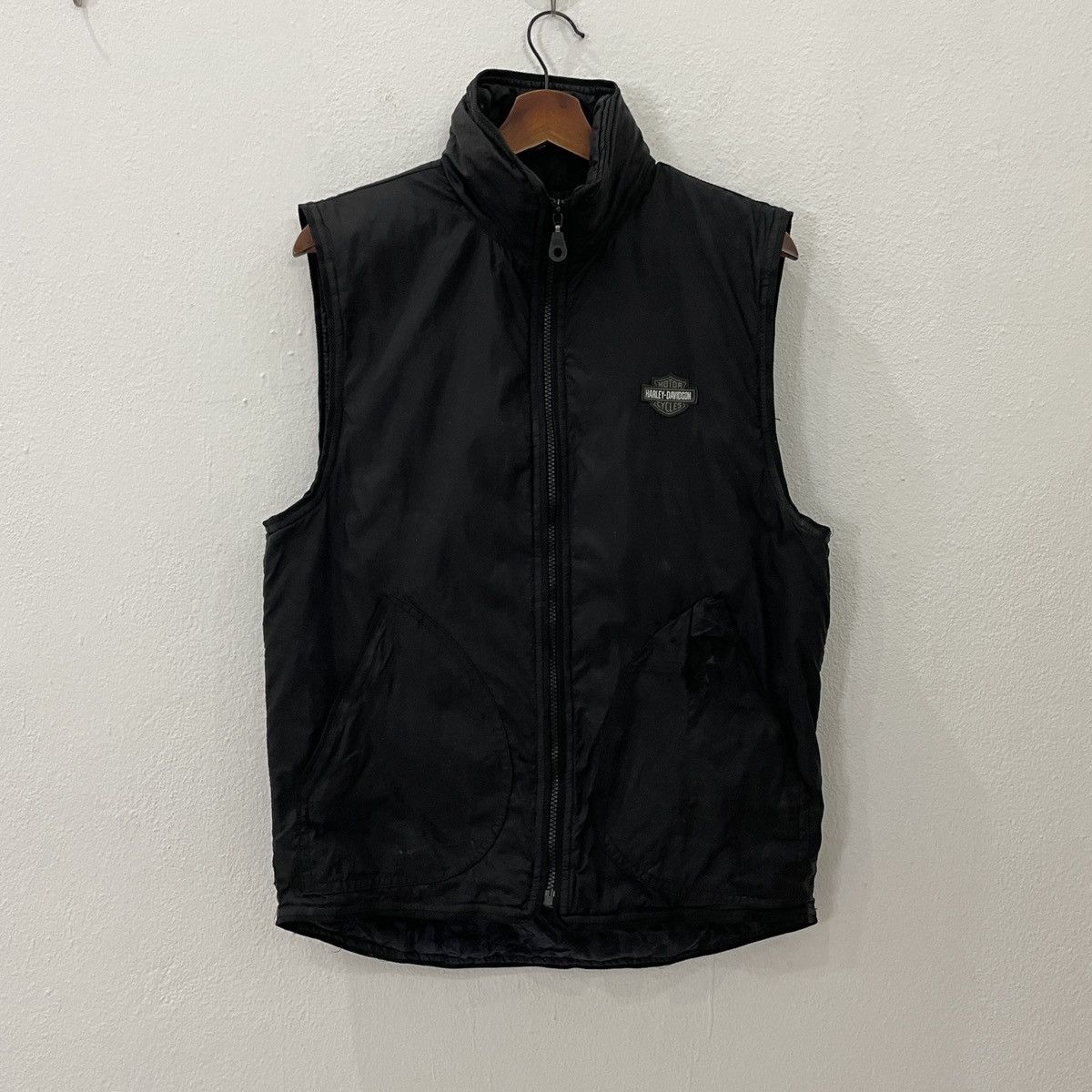 Harley Davidson × Vintage Vintage Harley Davidson Distressed Sleeveless Jacket Size US S / EU 44-46 / 1 - 1 Thumbnail