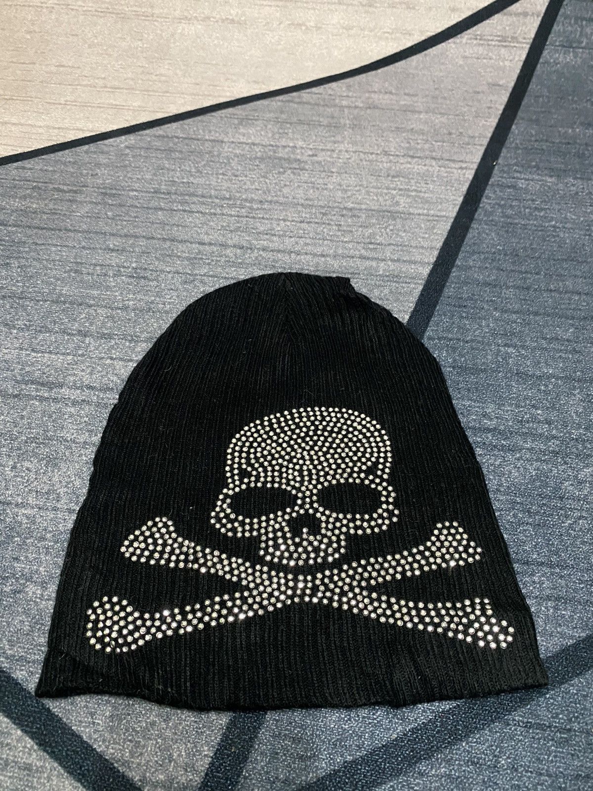 Japanese Brand SKULL Skeleton Sparkling Punk Japanese Beanie Hat Size ONE SIZE - 5 Thumbnail
