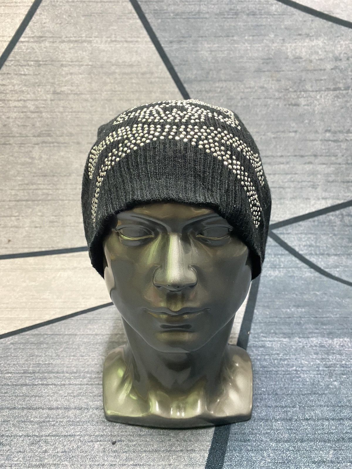 Japanese Brand SKULL Skeleton Sparkling Punk Japanese Beanie Hat Size ONE SIZE - 2 Thumbnail
