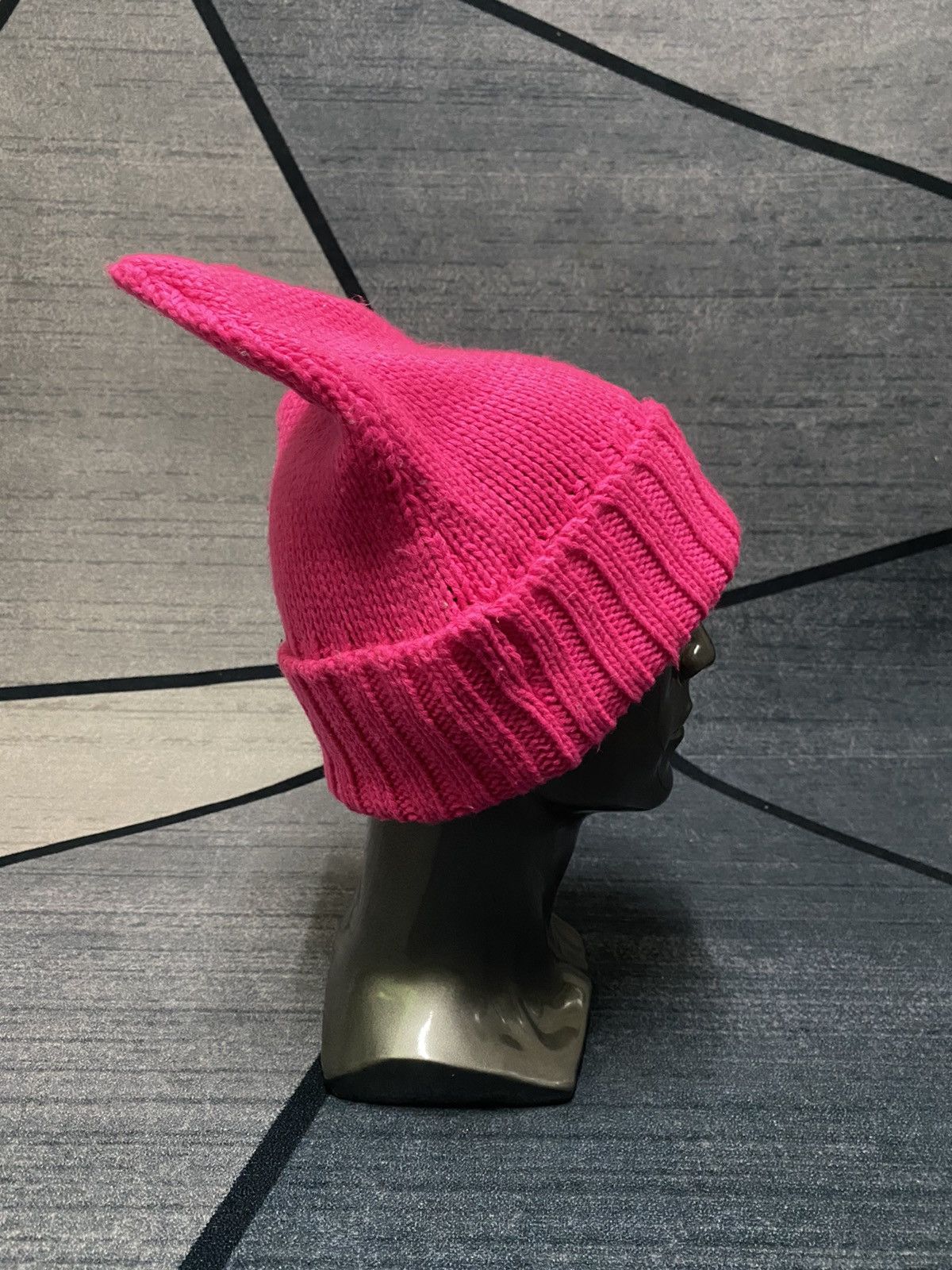 Japanese Brand Hot Pink Bunny Ears Horn Devil Beanie Hat Size ONE SIZE - 2 Thumbnail