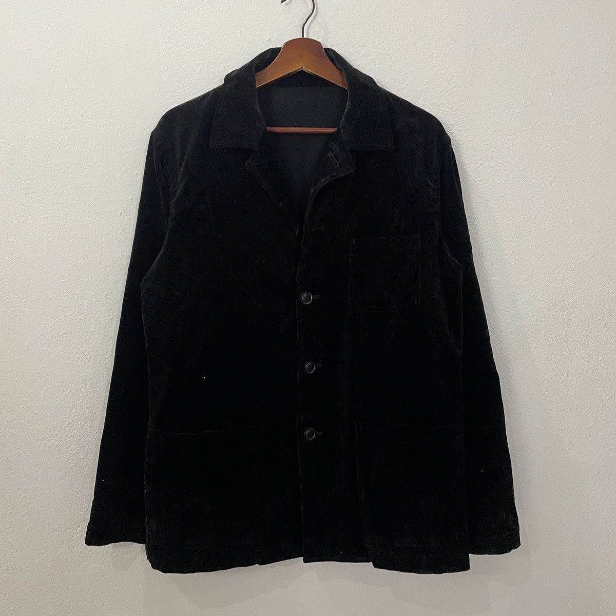 ISSEY MIYAKE MEN cotton Corduroy front button Jacket outer ME93-FD529 black XL