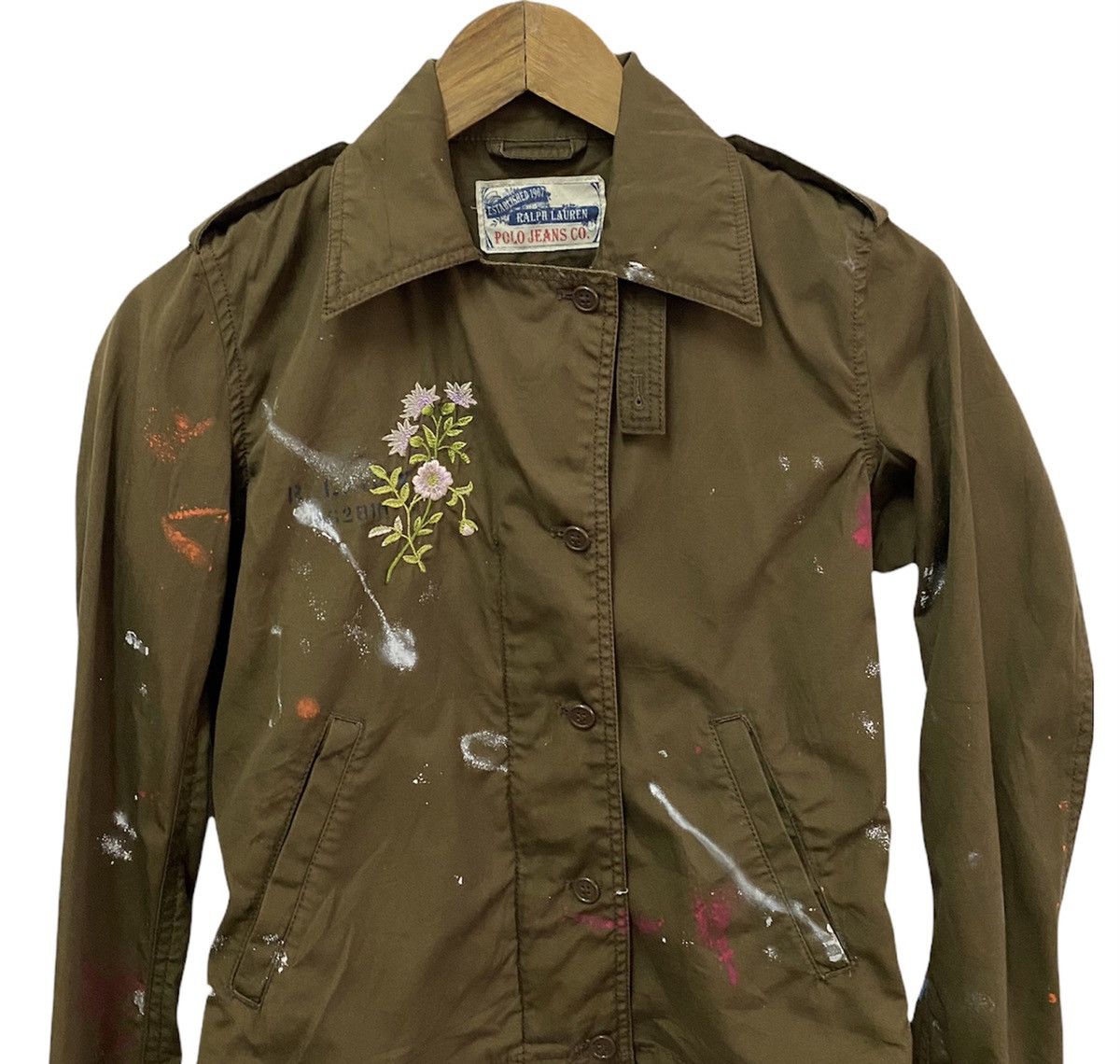 Polo Ralph Lauren POLO RALPH LAUREN FLOWER PAINTER SPLASH BUTTON COLLAR JACKET Size US S / EU 44-46 / 1 - 2 Thumbnail
