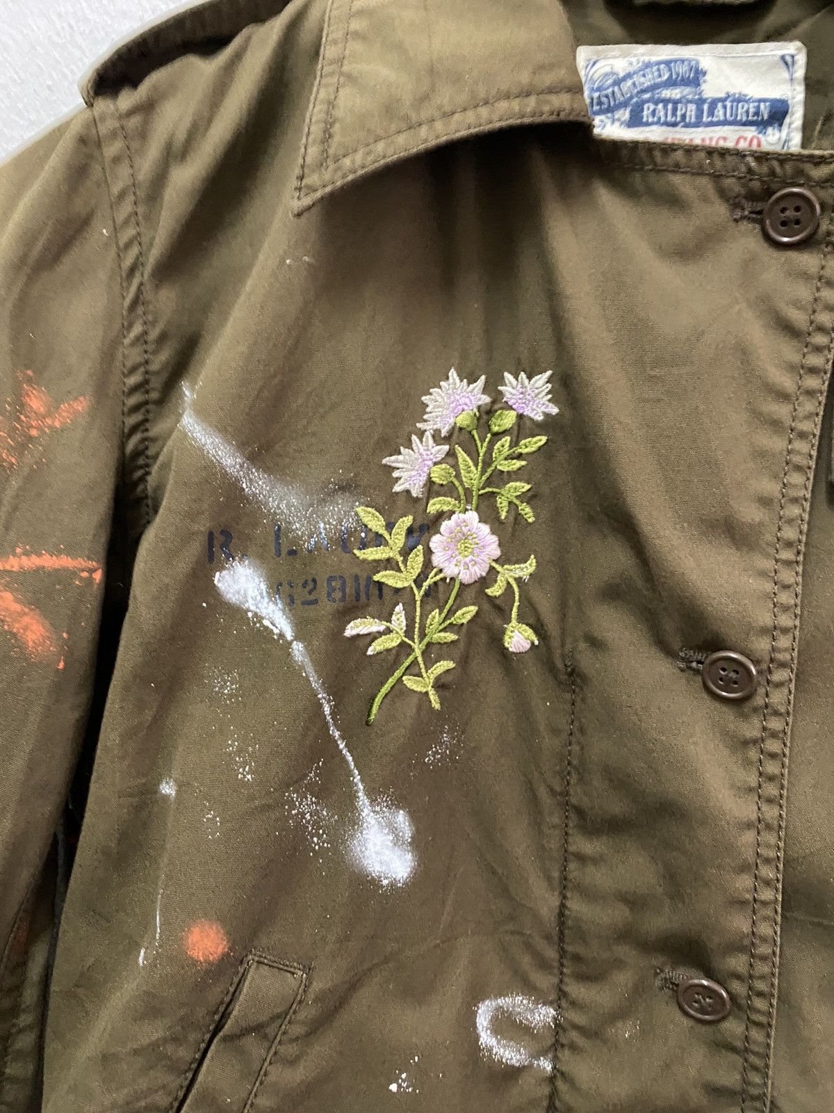 Polo Ralph Lauren POLO RALPH LAUREN FLOWER PAINTER SPLASH BUTTON COLLAR JACKET Size US S / EU 44-46 / 1 - 7 Thumbnail