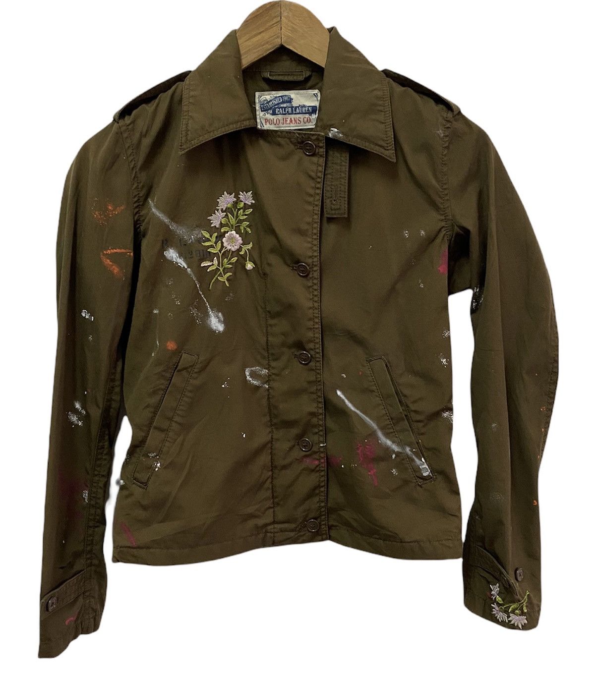 Polo Ralph Lauren POLO RALPH LAUREN FLOWER PAINTER SPLASH BUTTON COLLAR JACKET Size US S / EU 44-46 / 1 - 1 Thumbnail