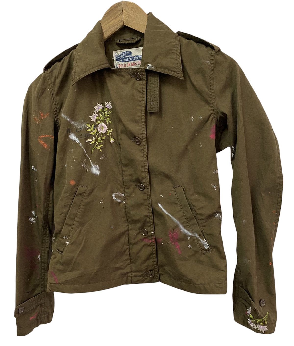 Polo Ralph Lauren POLO RALPH LAUREN FLOWER PAINTER SPLASH BUTTON COLLAR JACKET Size US S / EU 44-46 / 1 - 5 Thumbnail