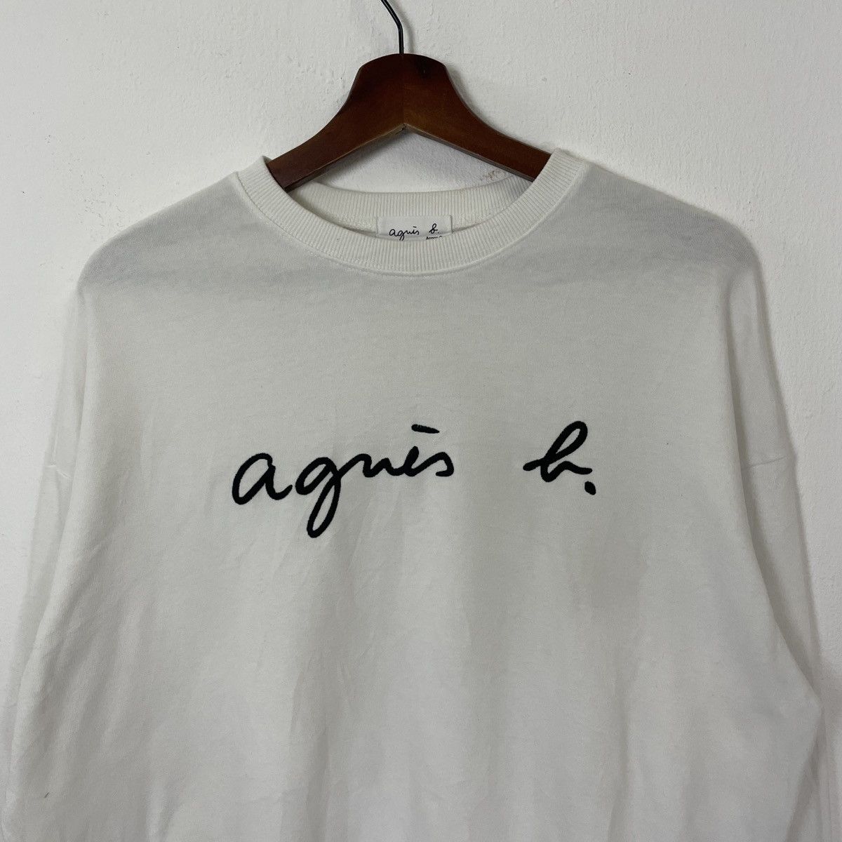 agnes b. Vintage Agnes B Embroidery Big Logo Sweatshirt Size US L / EU 52-54 / 3 - 4 Thumbnail