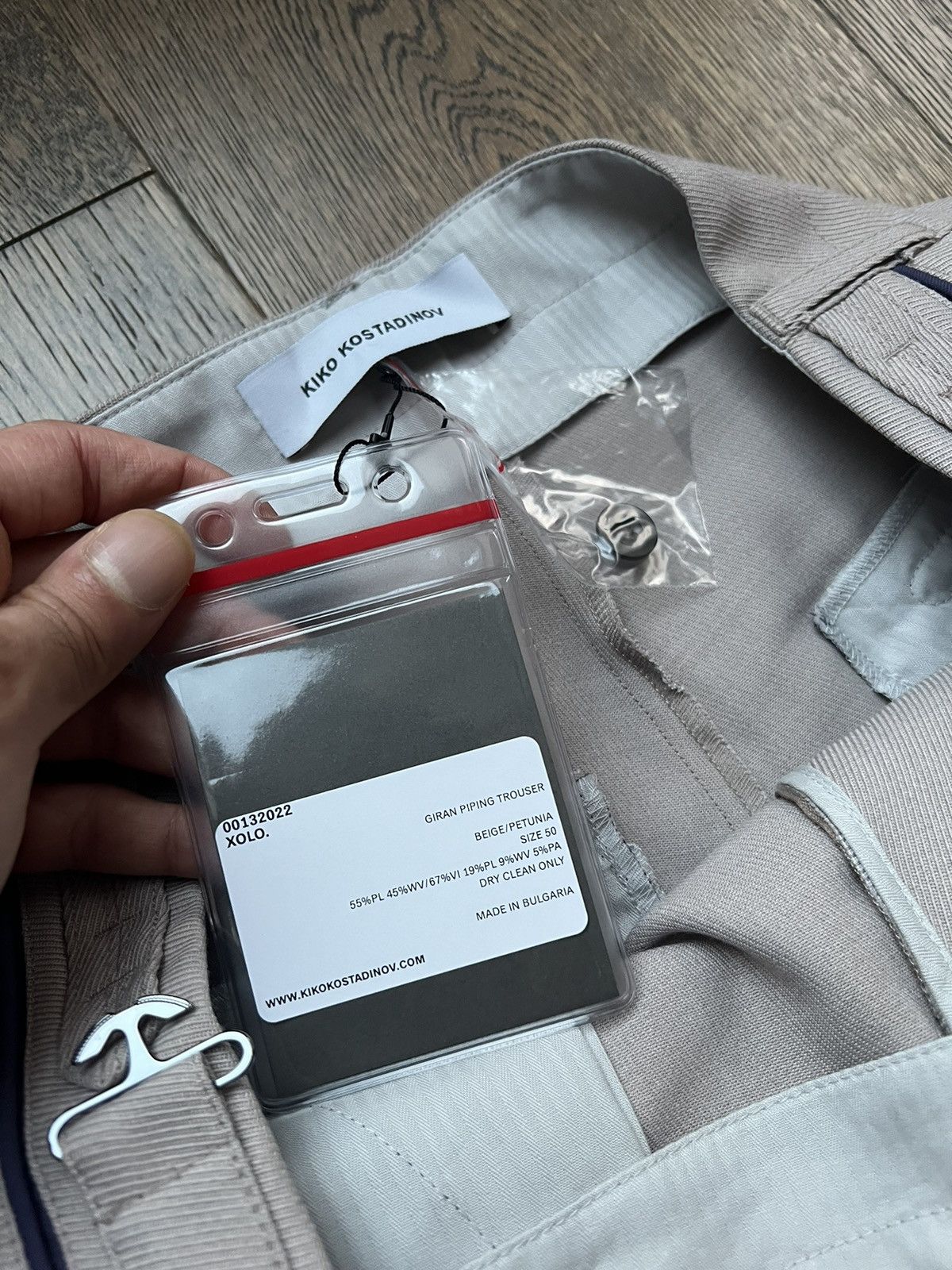 Kiko Kostadinov Giran Piping Trousers in Beige / Petunia Purple Size US 33 - 14 Thumbnail