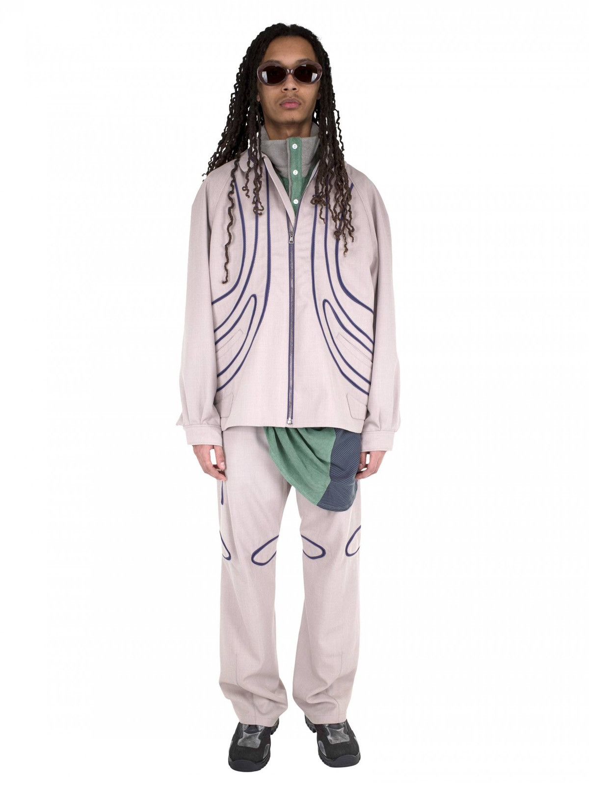 Kiko Kostadinov Giran Piping Trousers in Beige / Petunia Purple Size US 33 - 4 Thumbnail