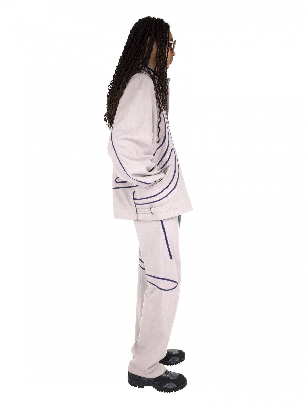 Kiko Kostadinov Giran Piping Trousers in Beige / Petunia Purple Size US 33 - 6 Thumbnail