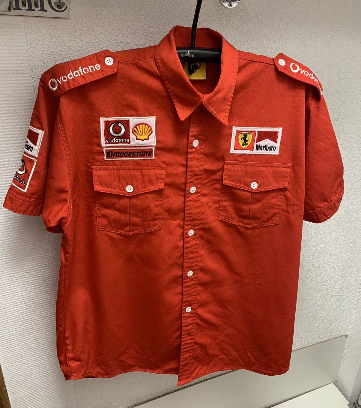 image of Ferrari Marlboro Vodafone Vintage Shirt 1996 2Xl Bridg in Red, Men's