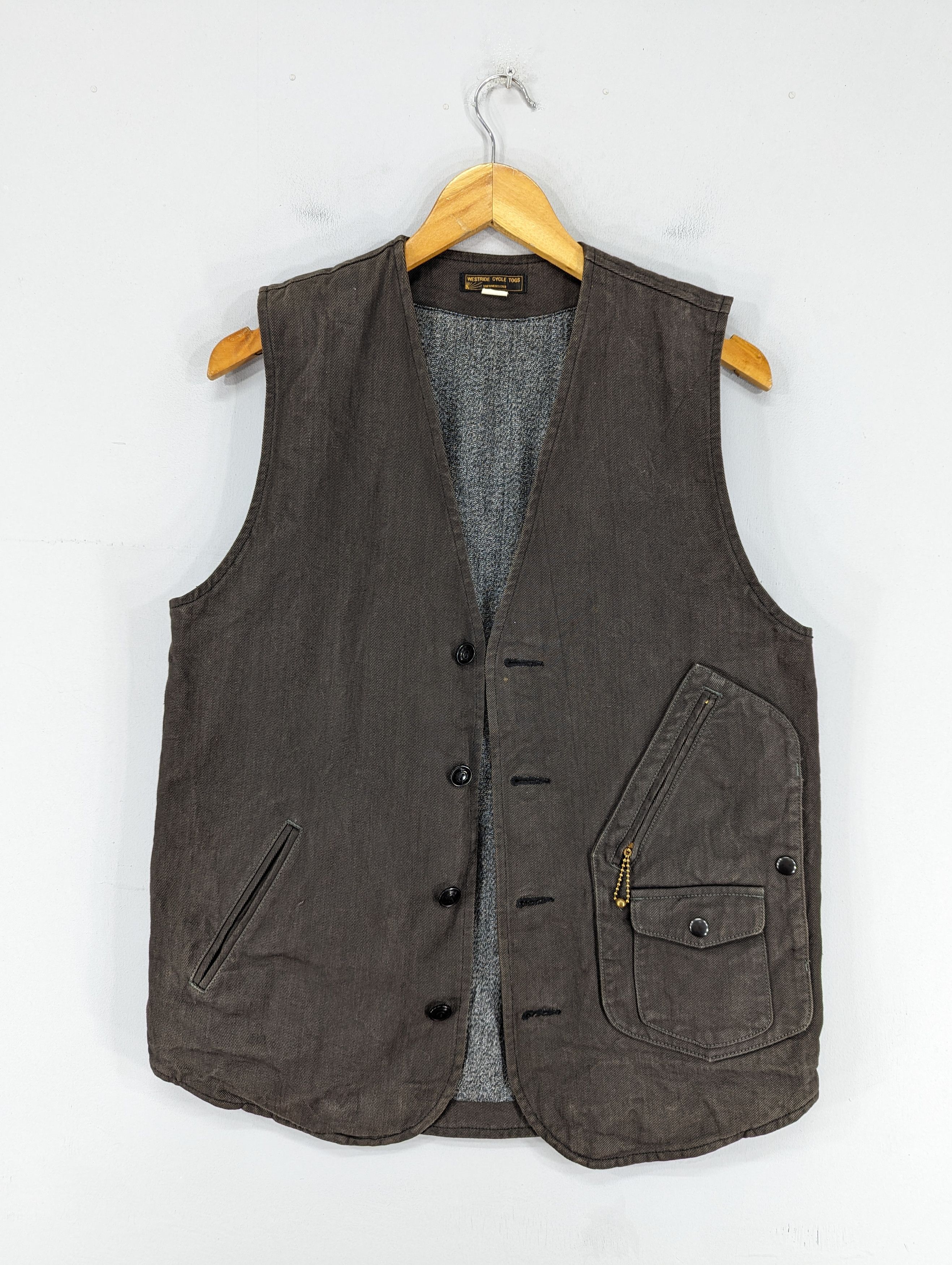 image of Vintage x Westride Cycle Togs Denim Vest Jacket, Men's (Size Medium)