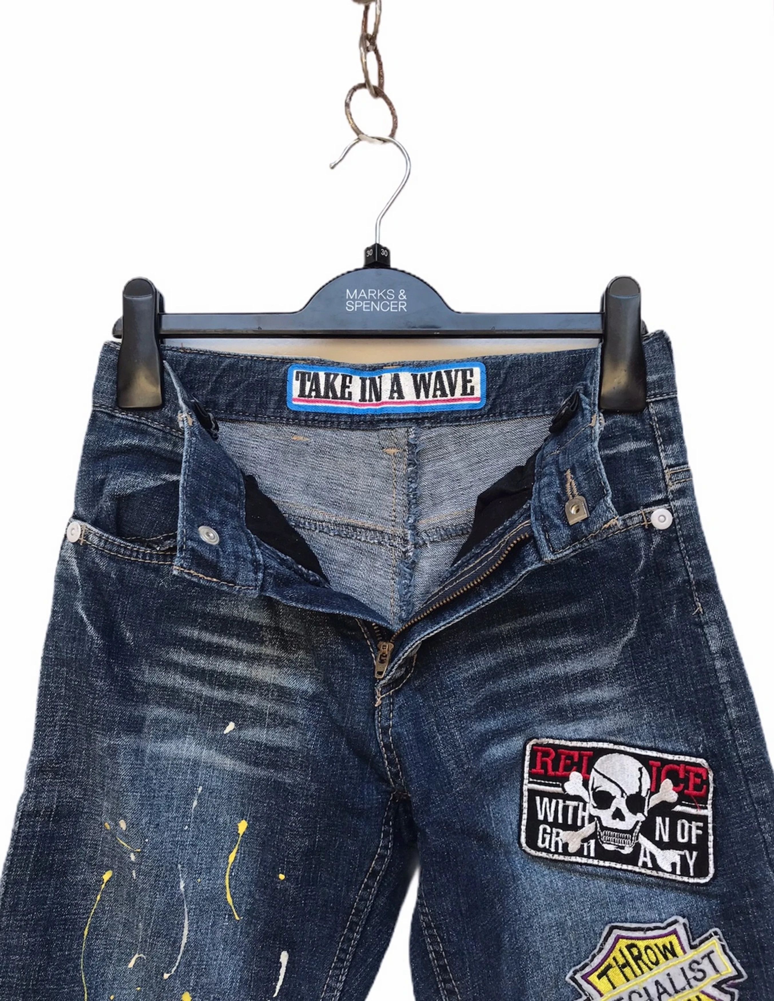 Japanese Brand Take In A Wave The Winner Nice Denim Jeans Size US 26 / EU 42 - 5 Thumbnail