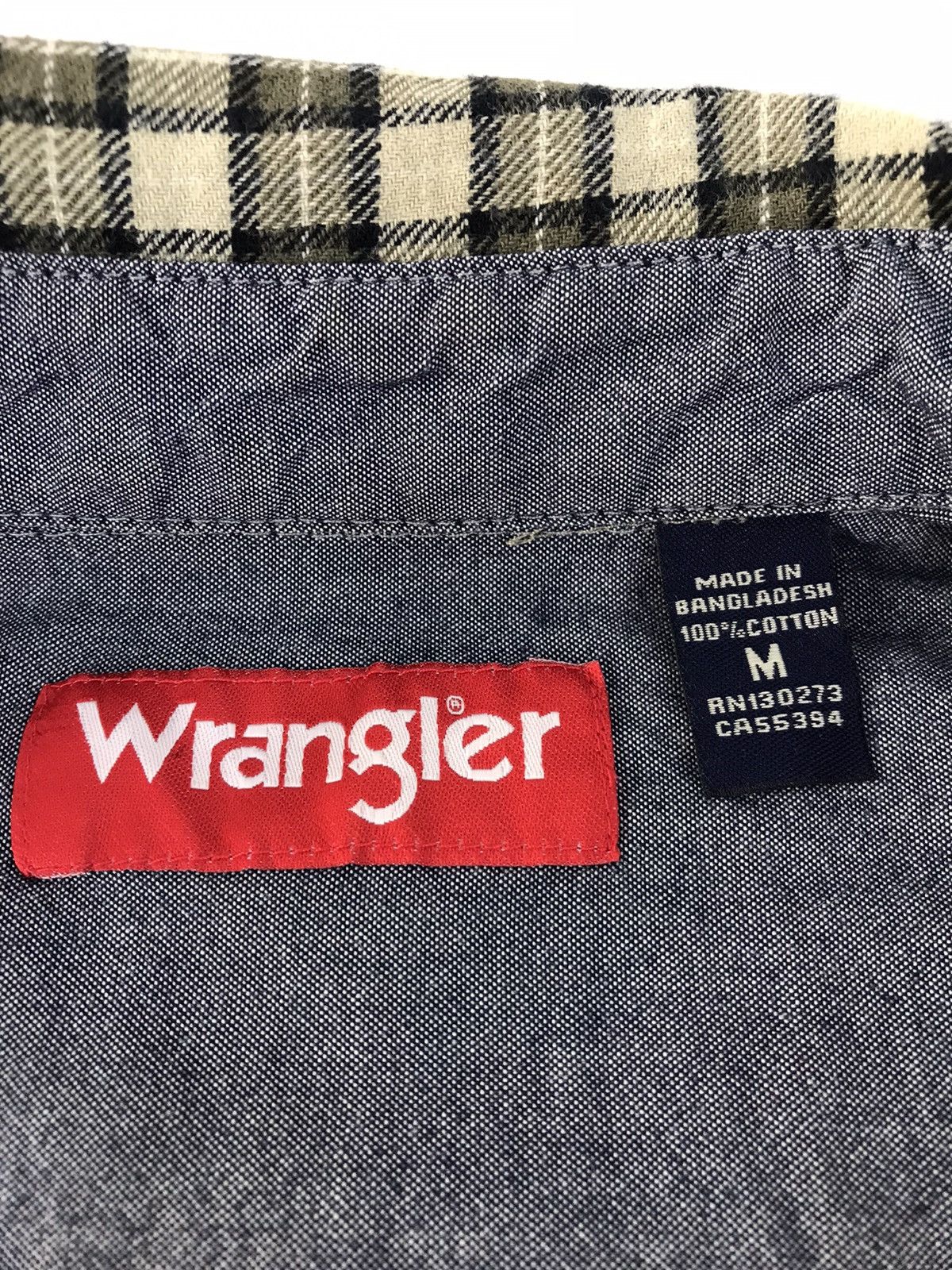 Flannel × Wrangler Vintage Flannel Wrangler Design Plaid Double Pocket Style Size US L / EU 52-54 / 3 - 7 Thumbnail