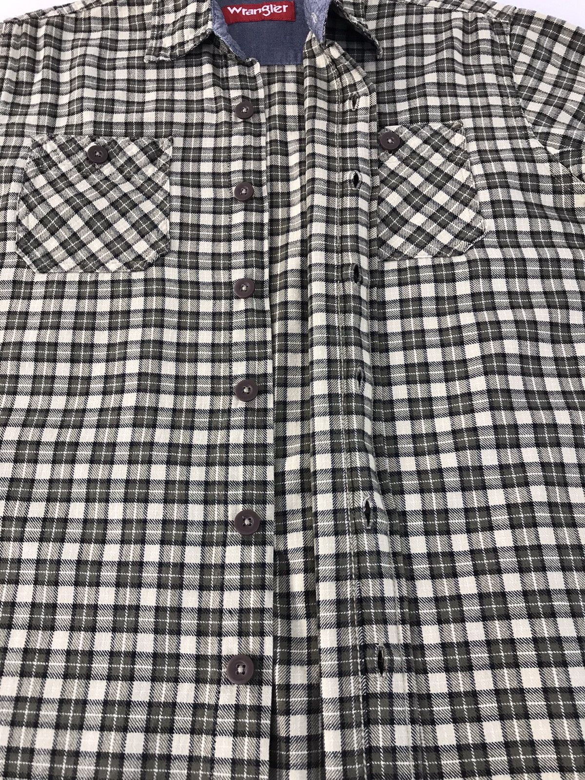 Flannel × Wrangler Vintage Flannel Wrangler Design Plaid Double Pocket Style Size US L / EU 52-54 / 3 - 5 Thumbnail