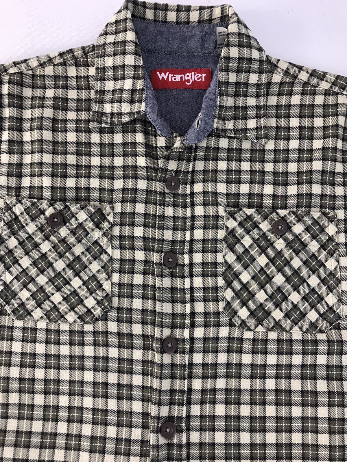 Flannel × Wrangler Vintage Flannel Wrangler Design Plaid Double Pocket Style Size US L / EU 52-54 / 3 - 4 Thumbnail