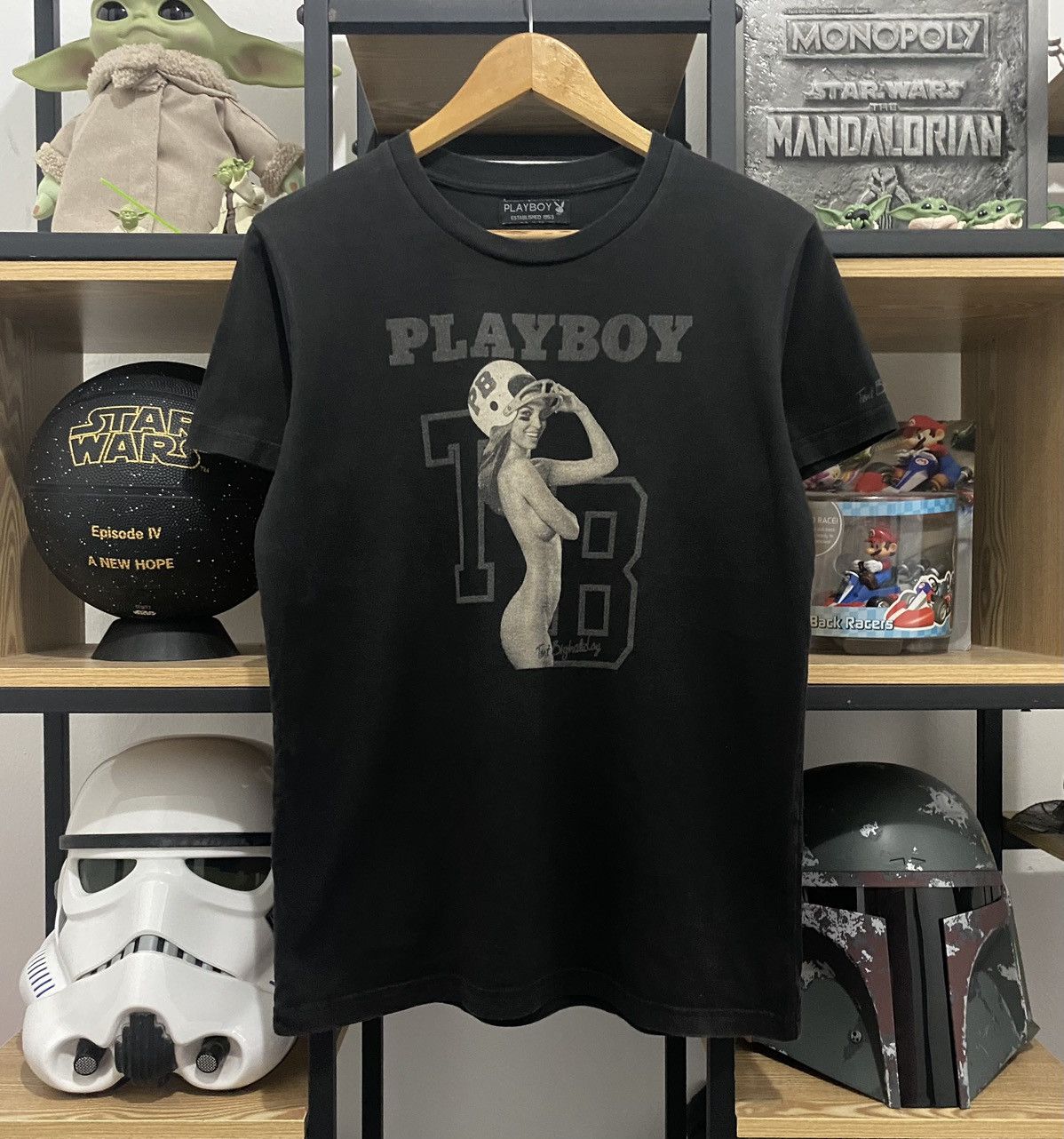 image of Hysteric Glamour Playboy Tmt Bigholiday Sexy Nude Inspired Hysteric Tshirt in Black (Size Medium)