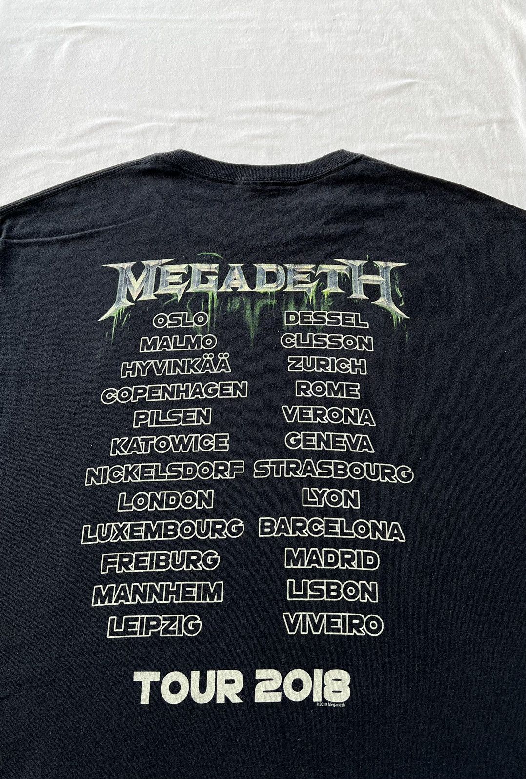 Band Tees Vintage 2018 Megadeth Tour Black Tee Size US XXL / EU 58 / 5 - 7 Thumbnail