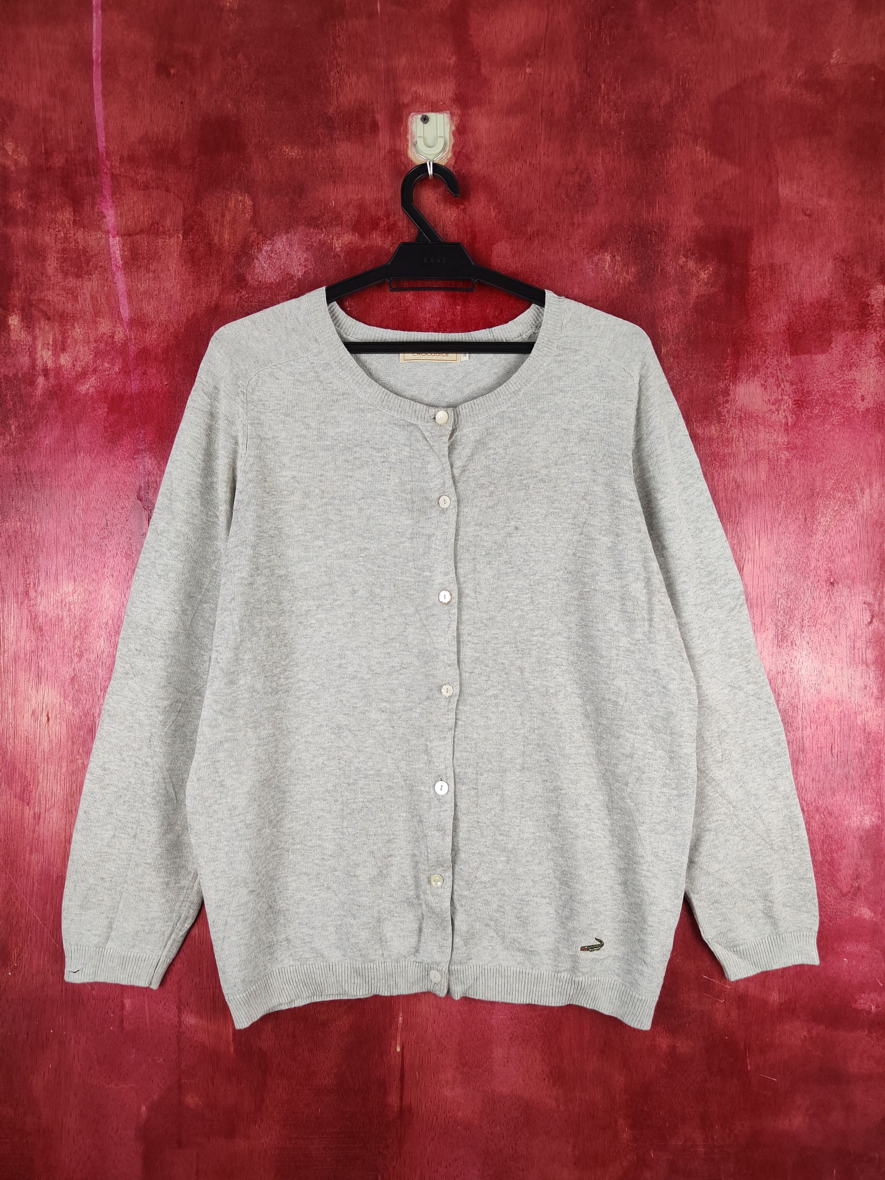 Japanese Brand Crocodile Gray Cardigan knitwear streetwear #S881 Size L / US 10 / IT 46 - 1 Thumbnail
