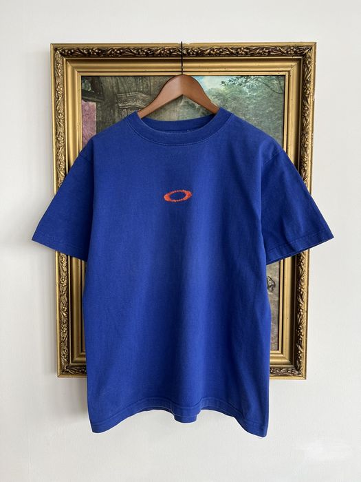 Vintage Vintage 90s Oakley Embroidery Logo Blue Tee (Surf Style