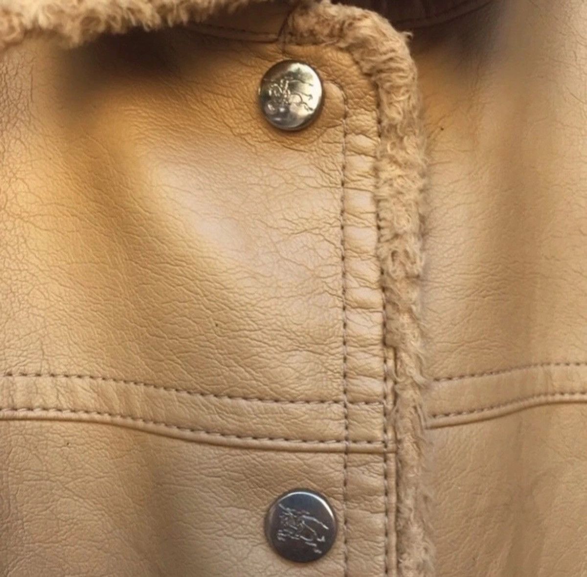 Burberry Burberry X Blue Label Sherling Leather Button Flap Jacket Size S / US 4 / IT 40 - 5 Thumbnail