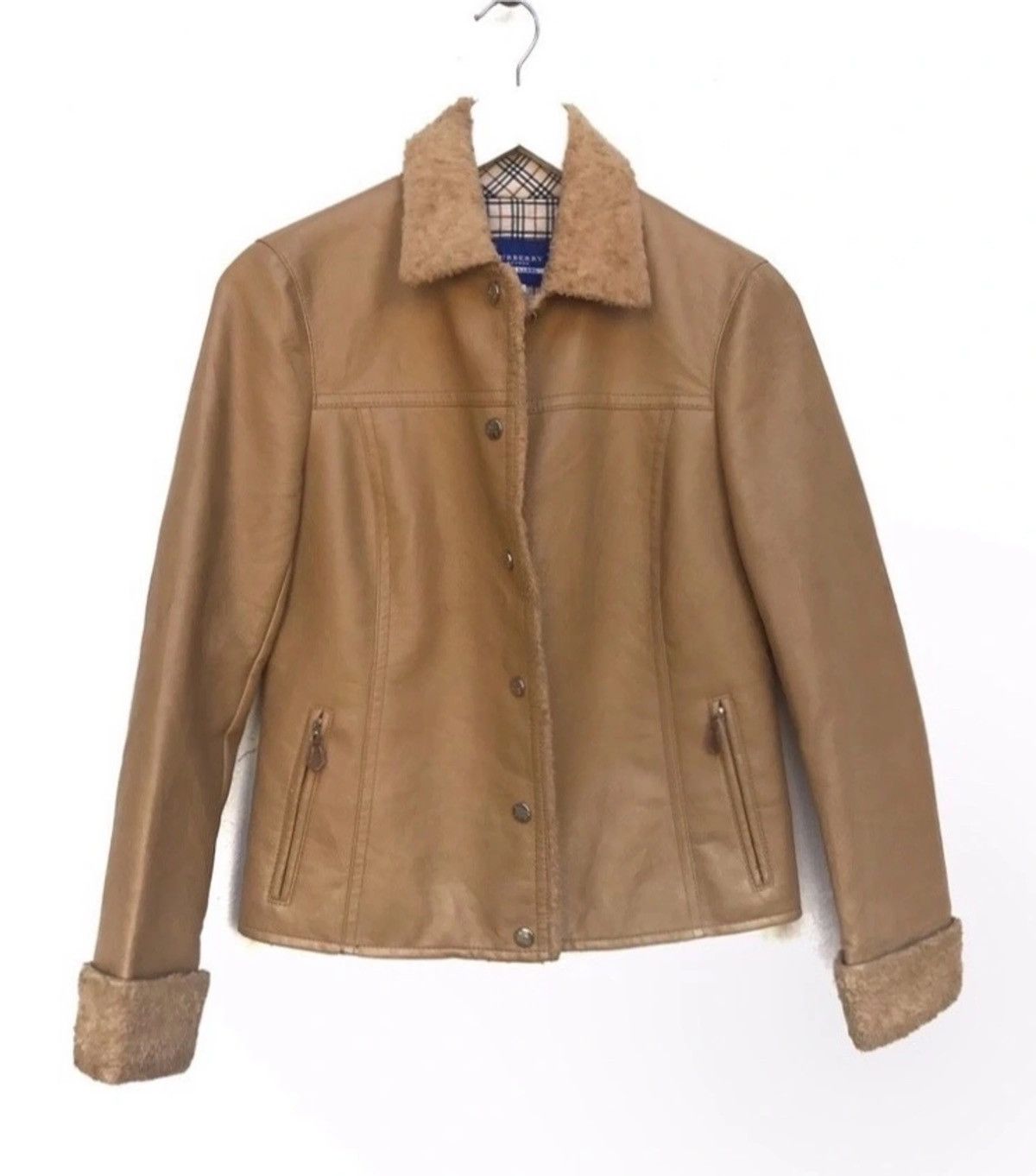 Burberry Burberry X Blue Label Sherling Leather Button Flap Jacket Size S / US 4 / IT 40 - 3 Thumbnail