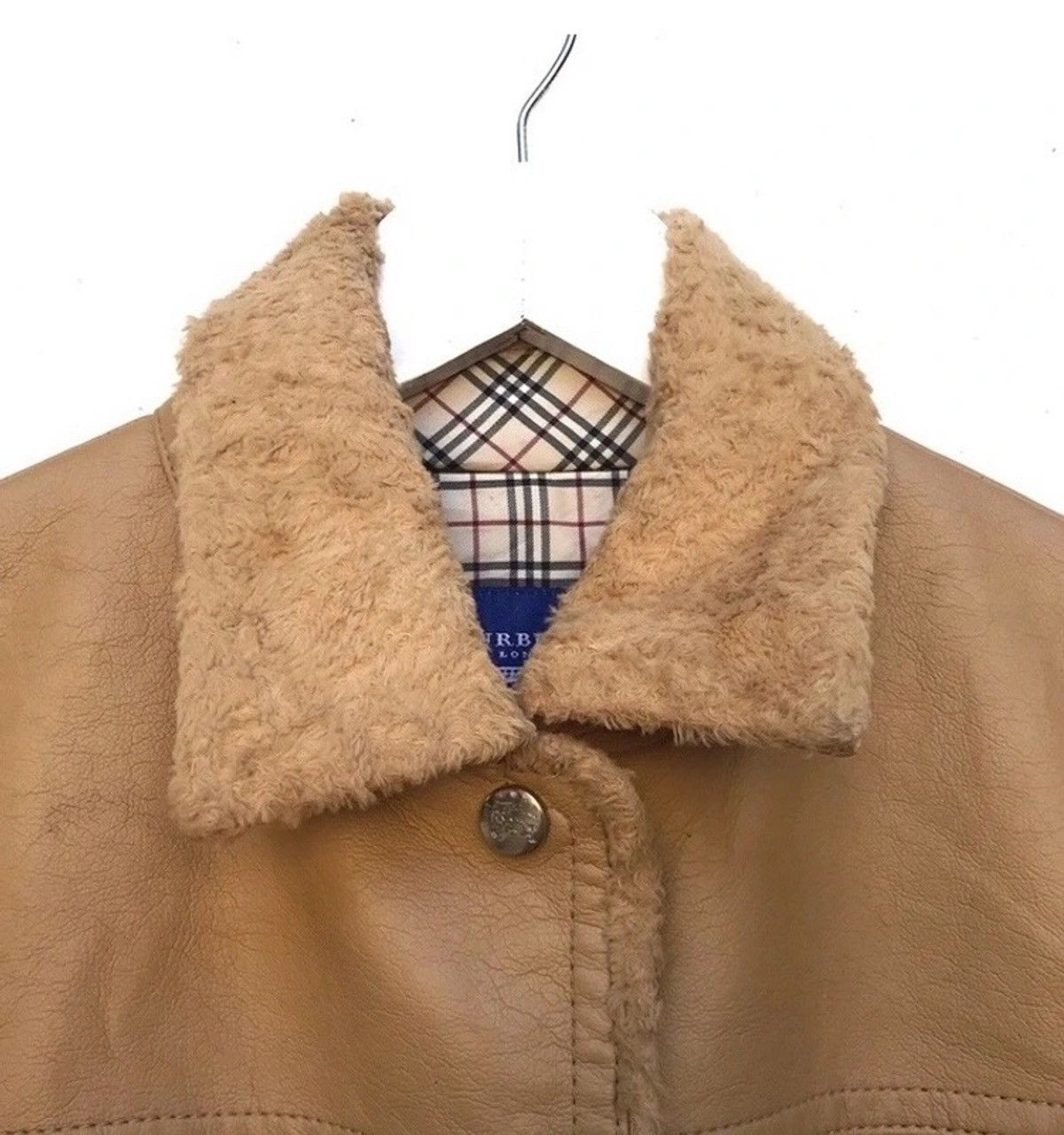Burberry Burberry X Blue Label Sherling Leather Button Flap Jacket Size S / US 4 / IT 40 - 4 Thumbnail