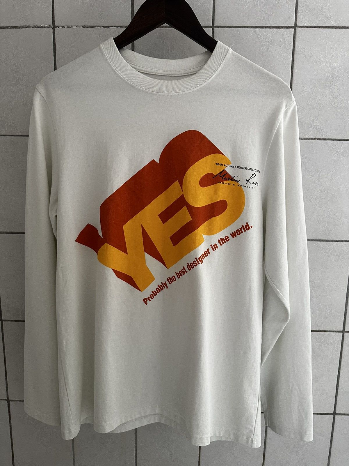 Martine Rose long sleeve YES logo Tee