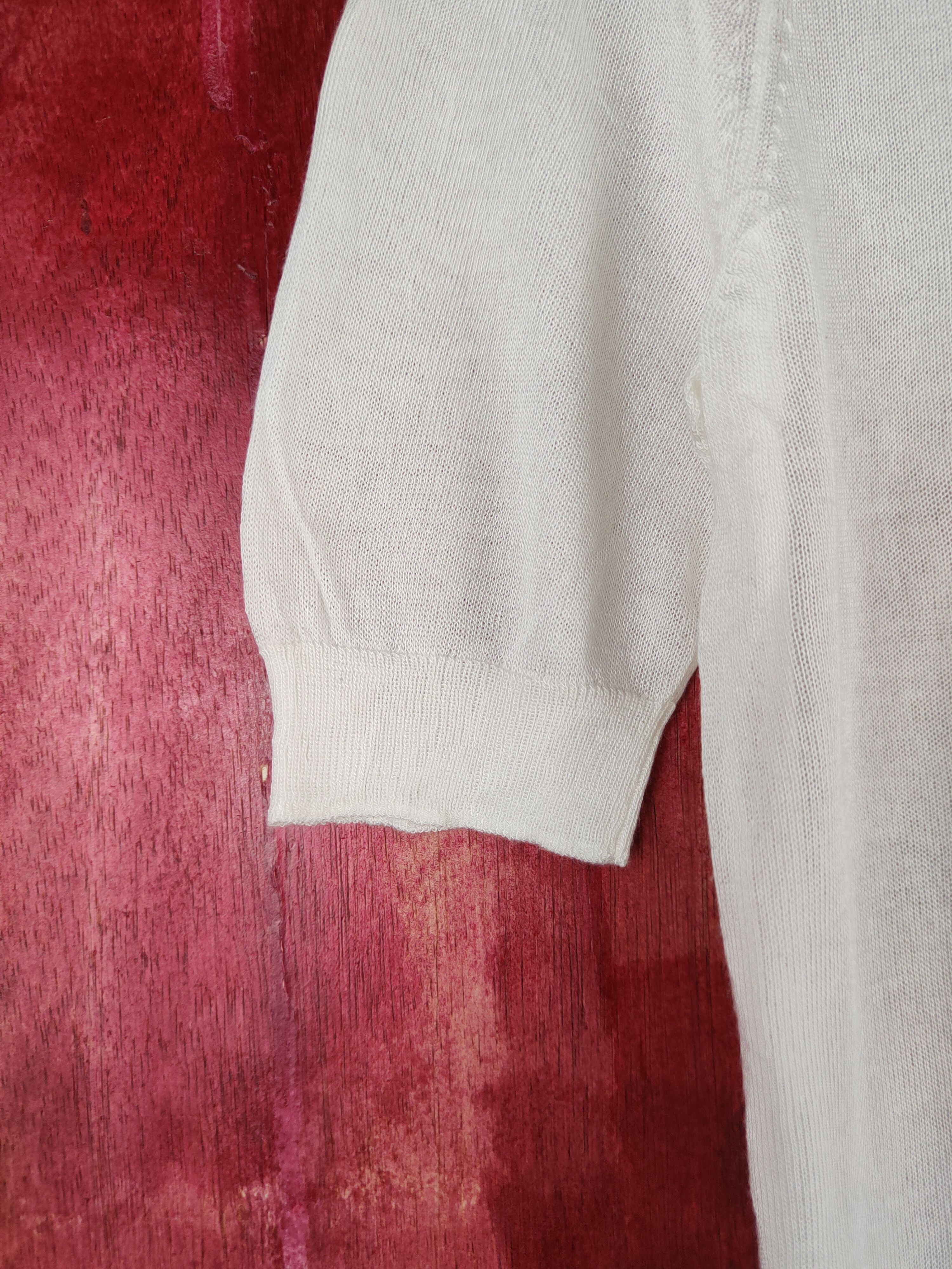 Japanese Brand Uniqlo White Crochet Meshnet Short Sleeve Cardigan #S879 Size L / US 10 / IT 46 - 4 Thumbnail