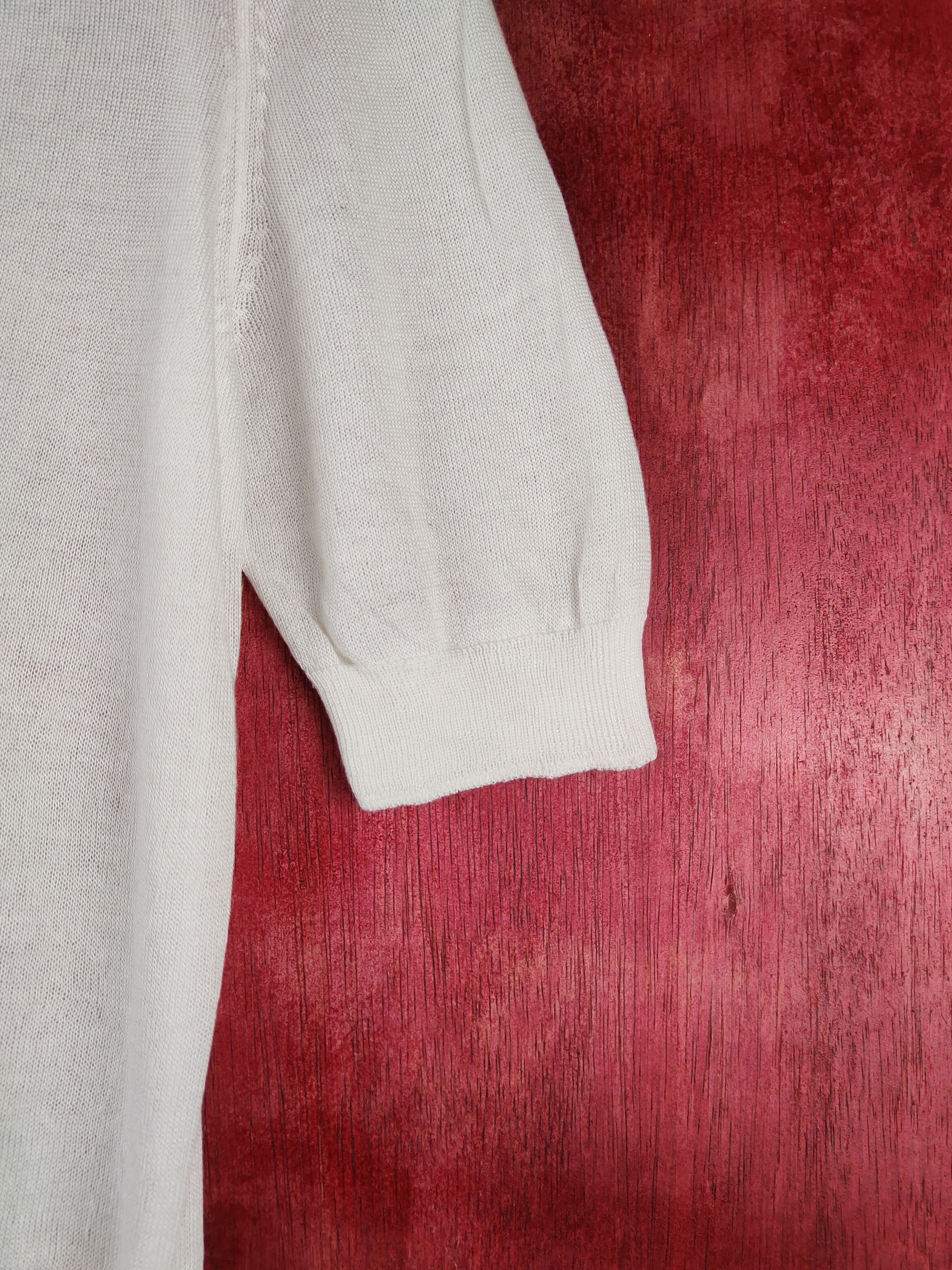 Japanese Brand Uniqlo White Crochet Meshnet Short Sleeve Cardigan #S879 Size L / US 10 / IT 46 - 7 Thumbnail