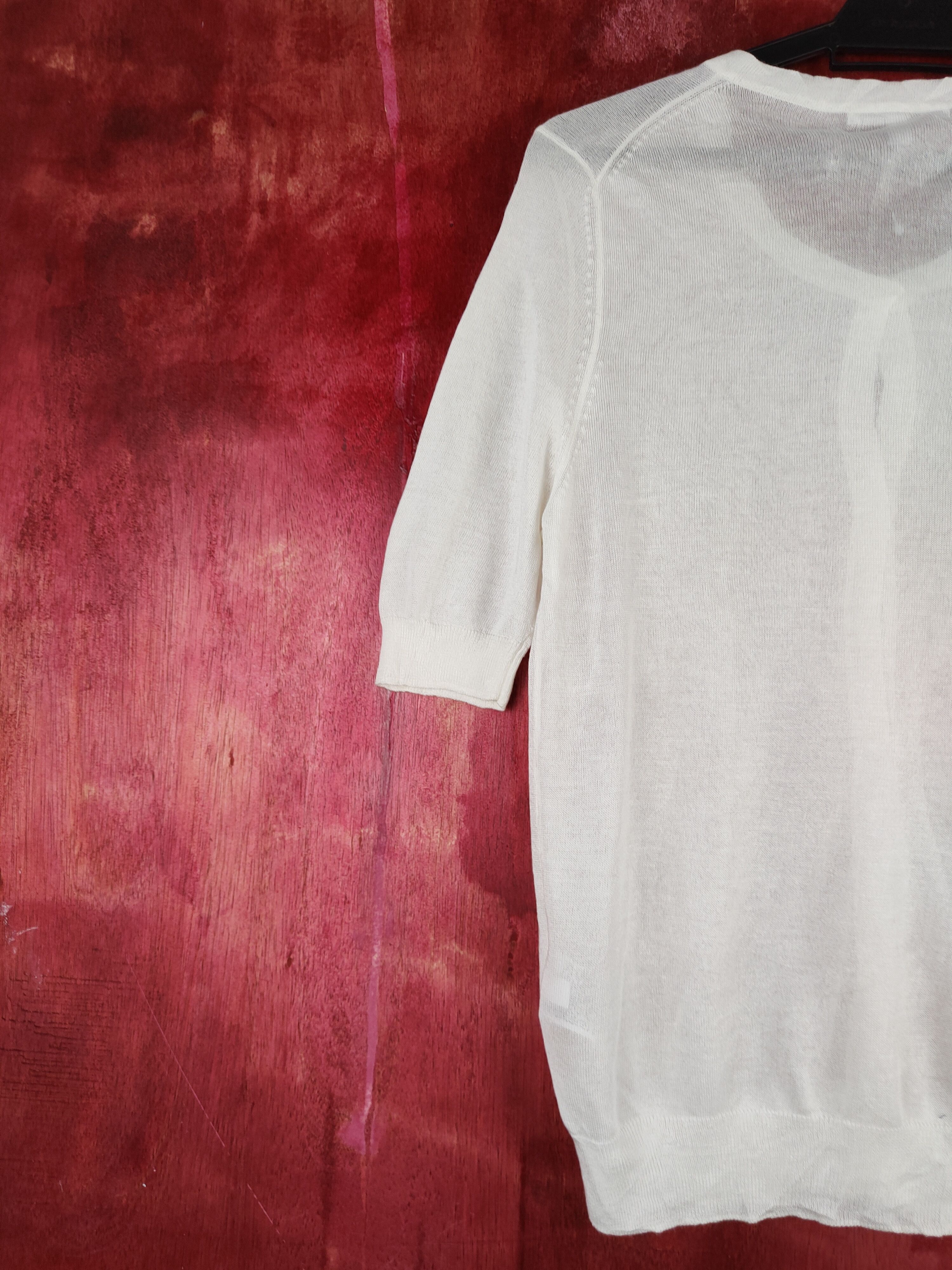 Japanese Brand Uniqlo White Crochet Meshnet Short Sleeve Cardigan #S879 Size L / US 10 / IT 46 - 9 Thumbnail